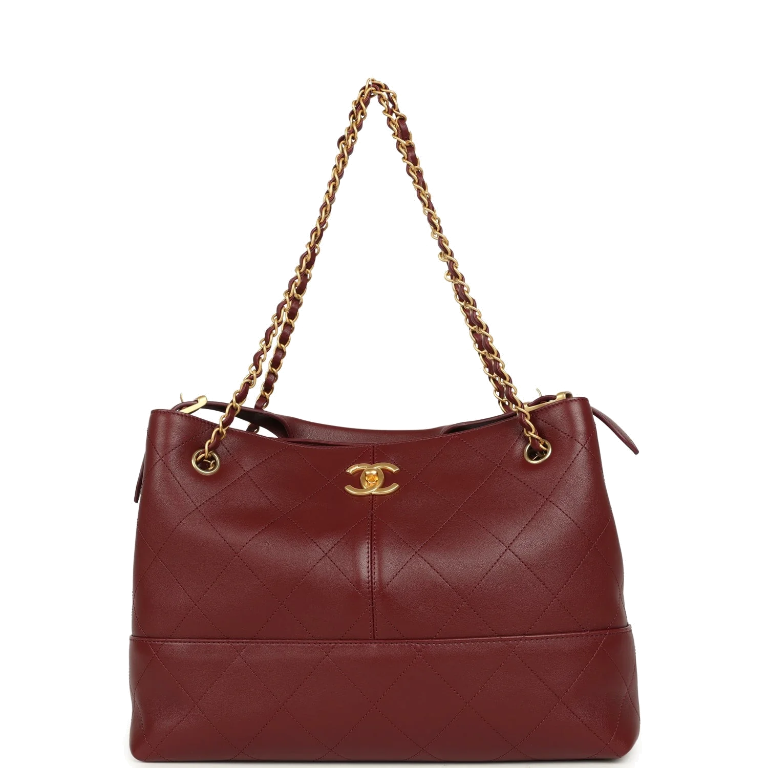 Chanel Small Coco Hobo Bag Burgundy Calfskin — фото 8