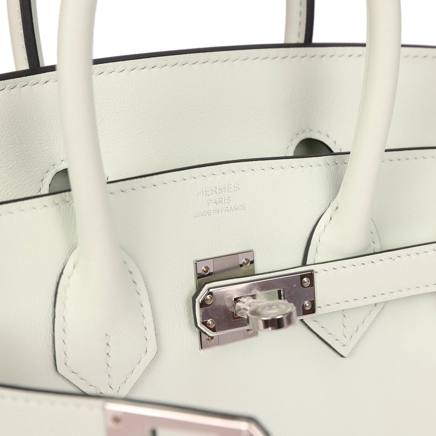 Hermes Birkin 25 Vert Fizz Swift Palladium Hardware Зеленый физз — фото 8