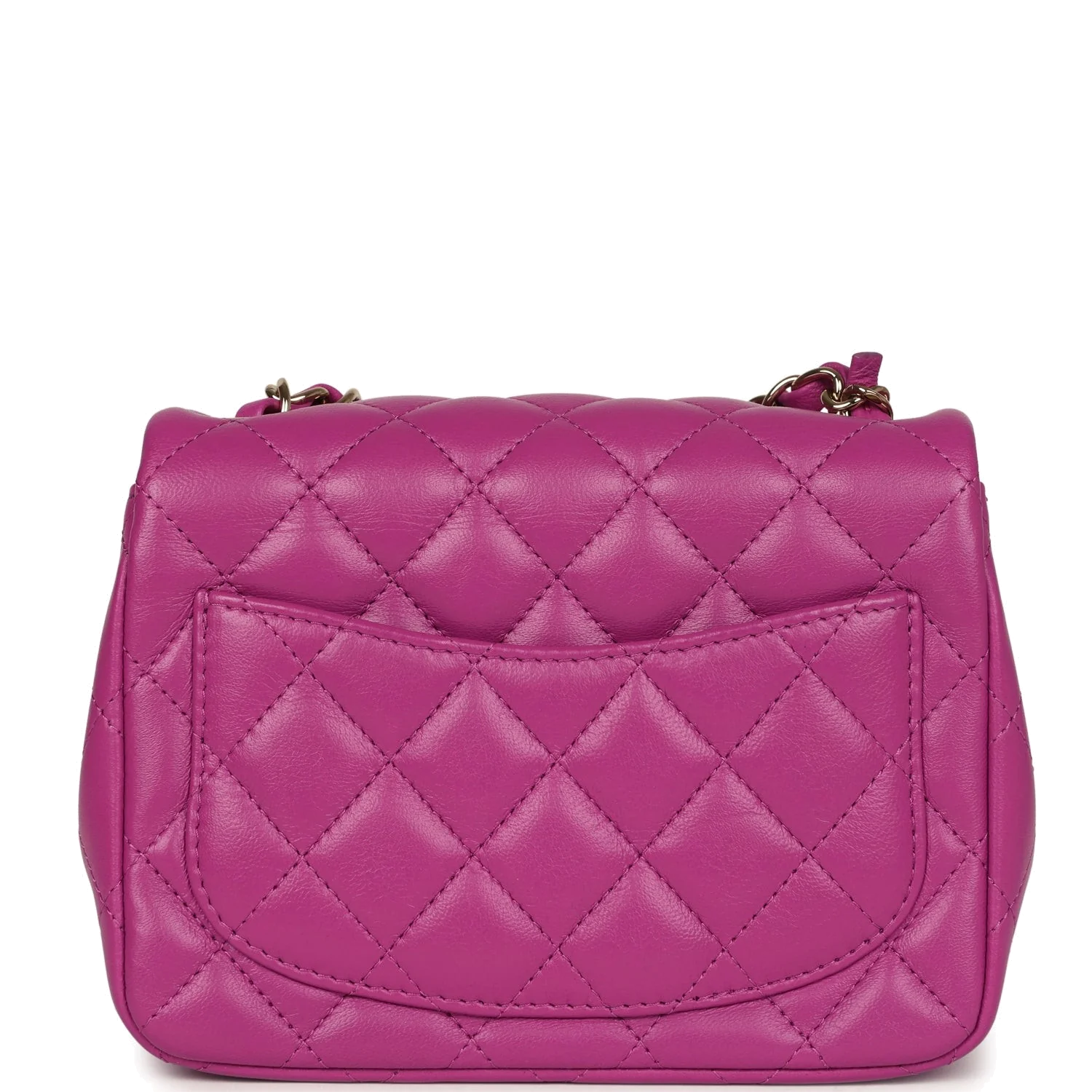 Chanel Mini Square Flap Bag Purple Lambskin — фото 5