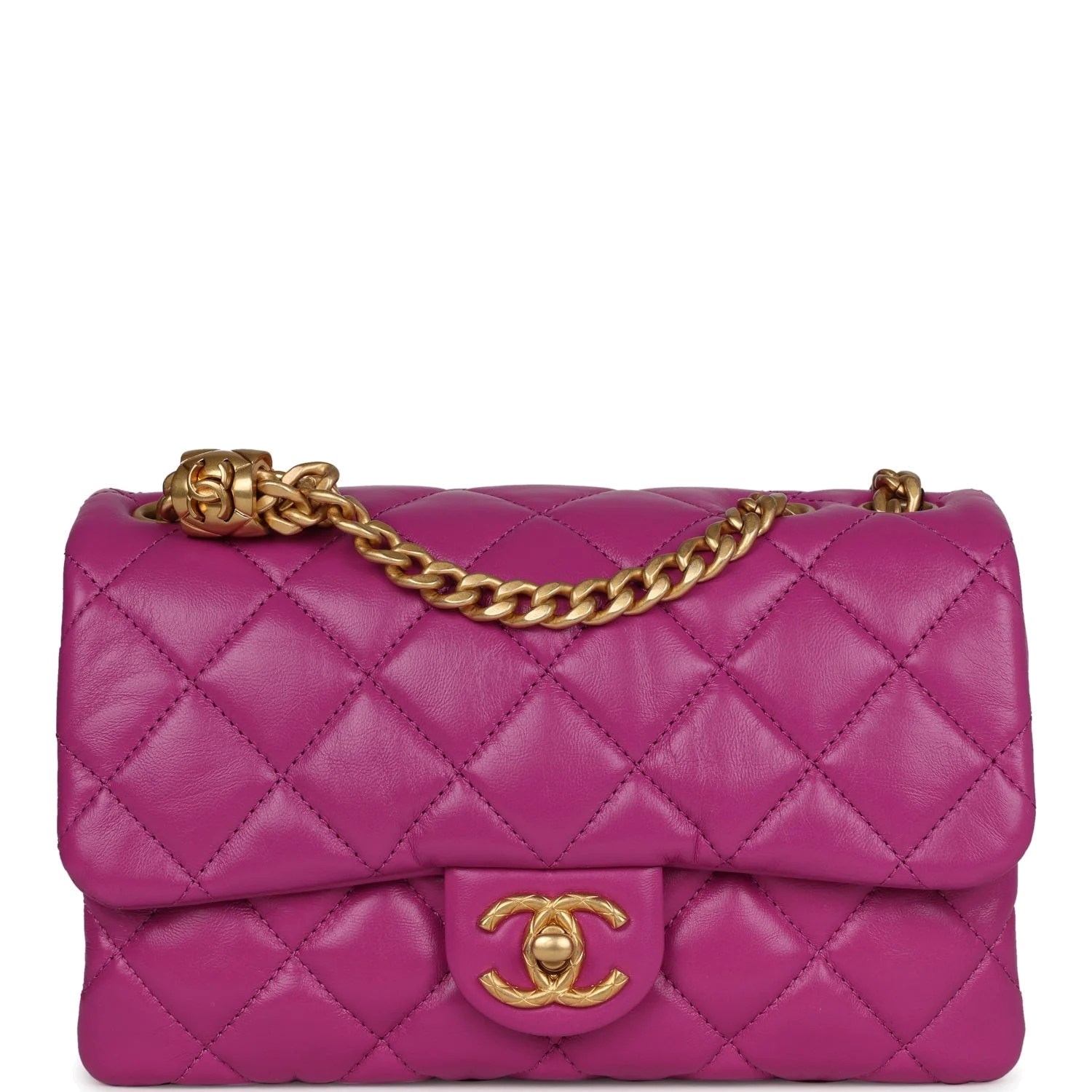 Chanel Small Crush Flap Bag Purple Shiny Aged Calfskin — фото 2