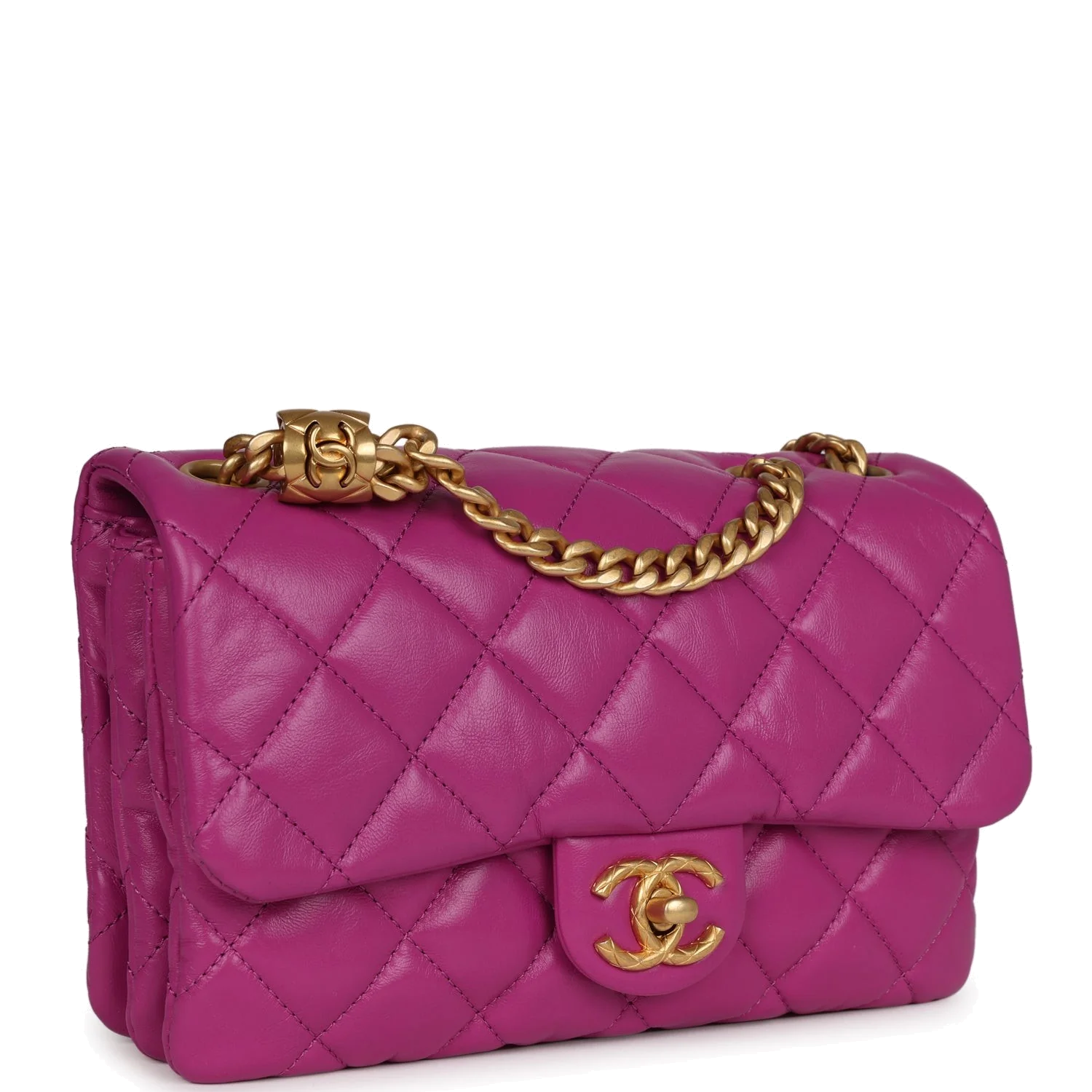 Chanel Small Crush Flap Bag Purple Shiny Aged Calfskin — фото 3
