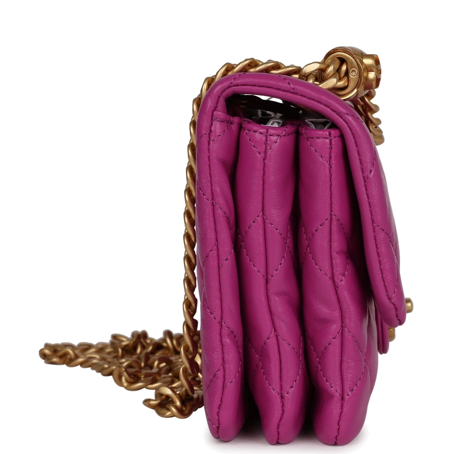 Chanel Small Crush Flap Bag Purple Shiny Aged Calfskin — фото 4