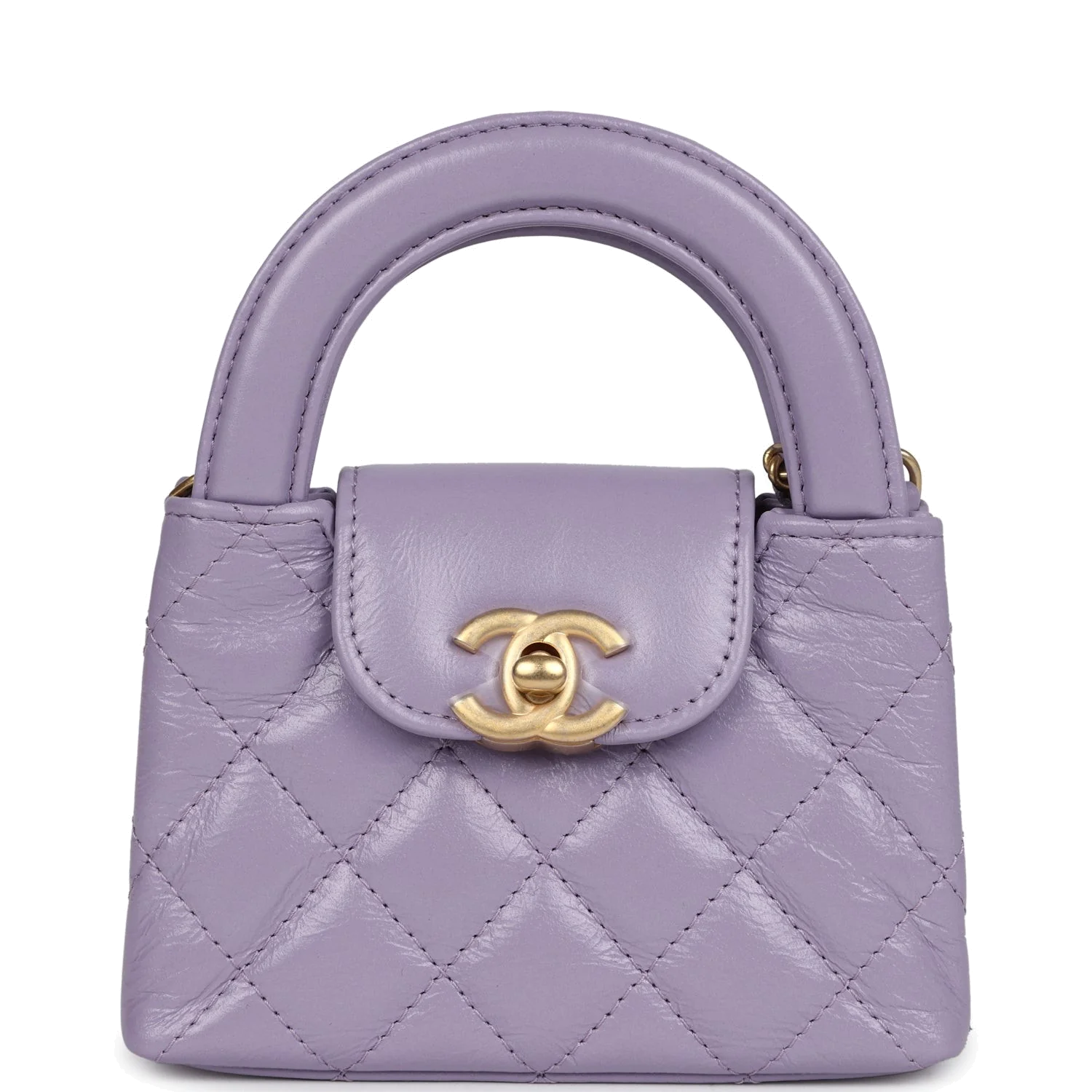 Chanel Nano Kelly Shopper Light Purple Shiny Aged Calfskin — фото 2
