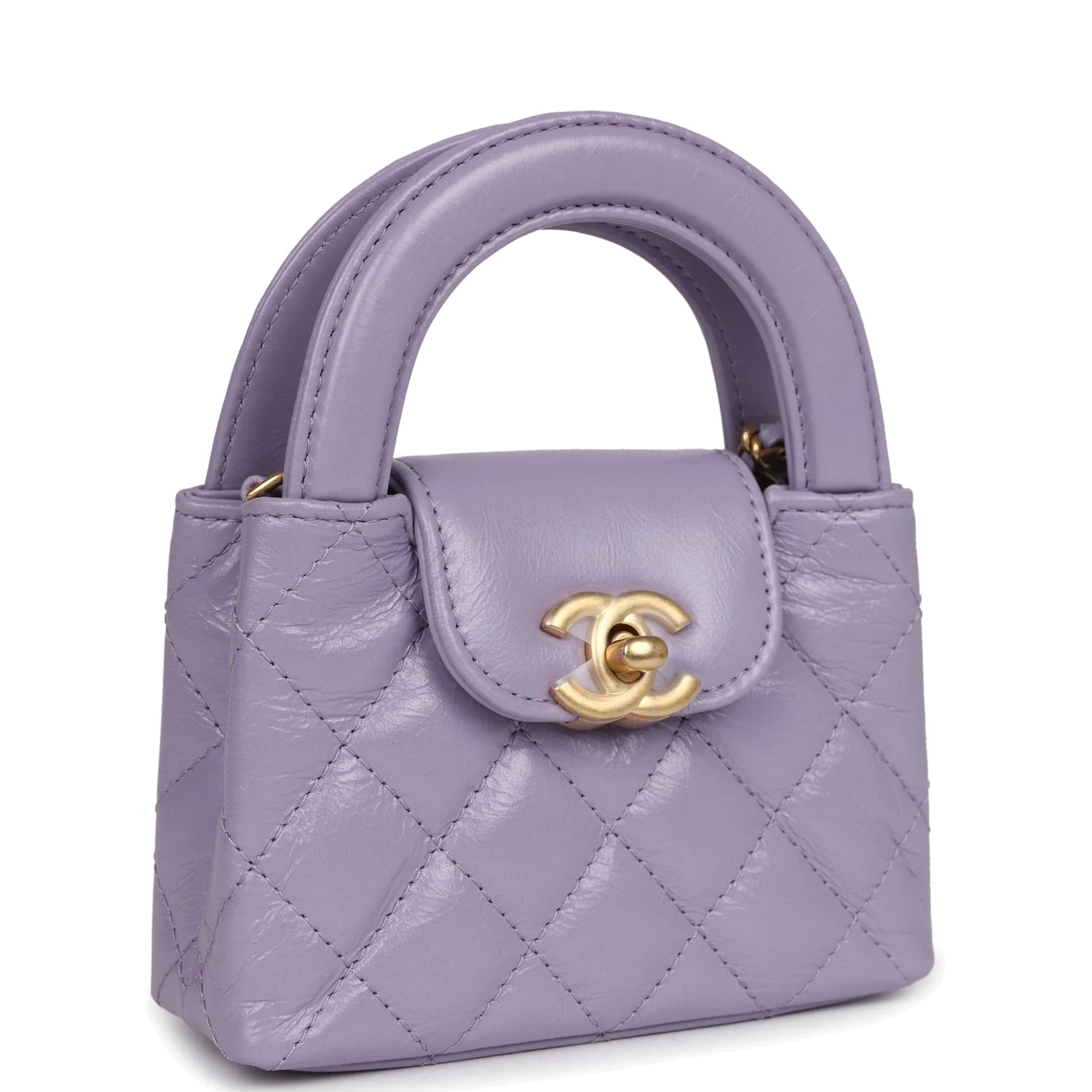 Chanel Nano Kelly Shopper Light Purple Shiny Aged Calfskin — фото 3