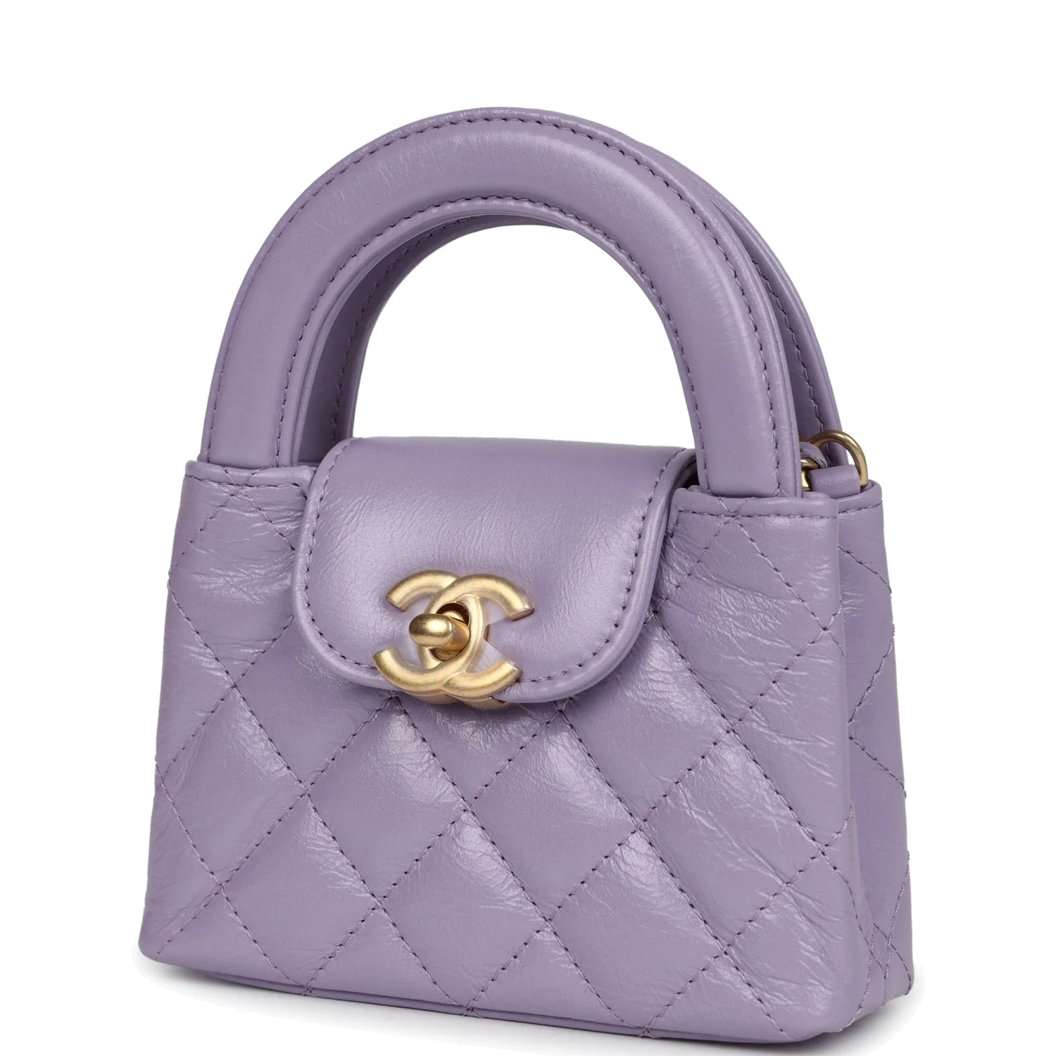 Chanel Nano Kelly Shopper Light Purple Shiny Aged Calfskin — фото 6