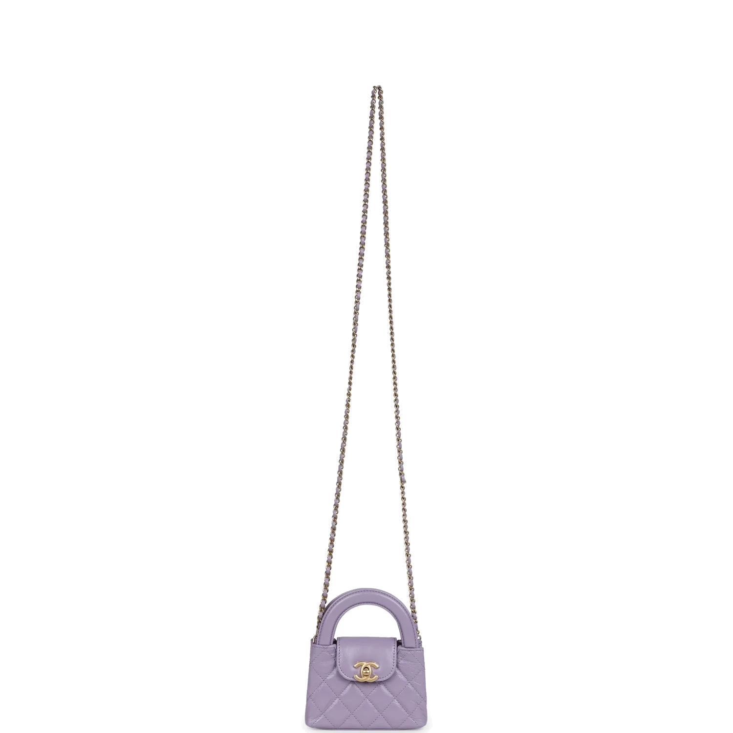 Chanel Nano Kelly Shopper Light Purple Shiny Aged Calfskin — фото 8