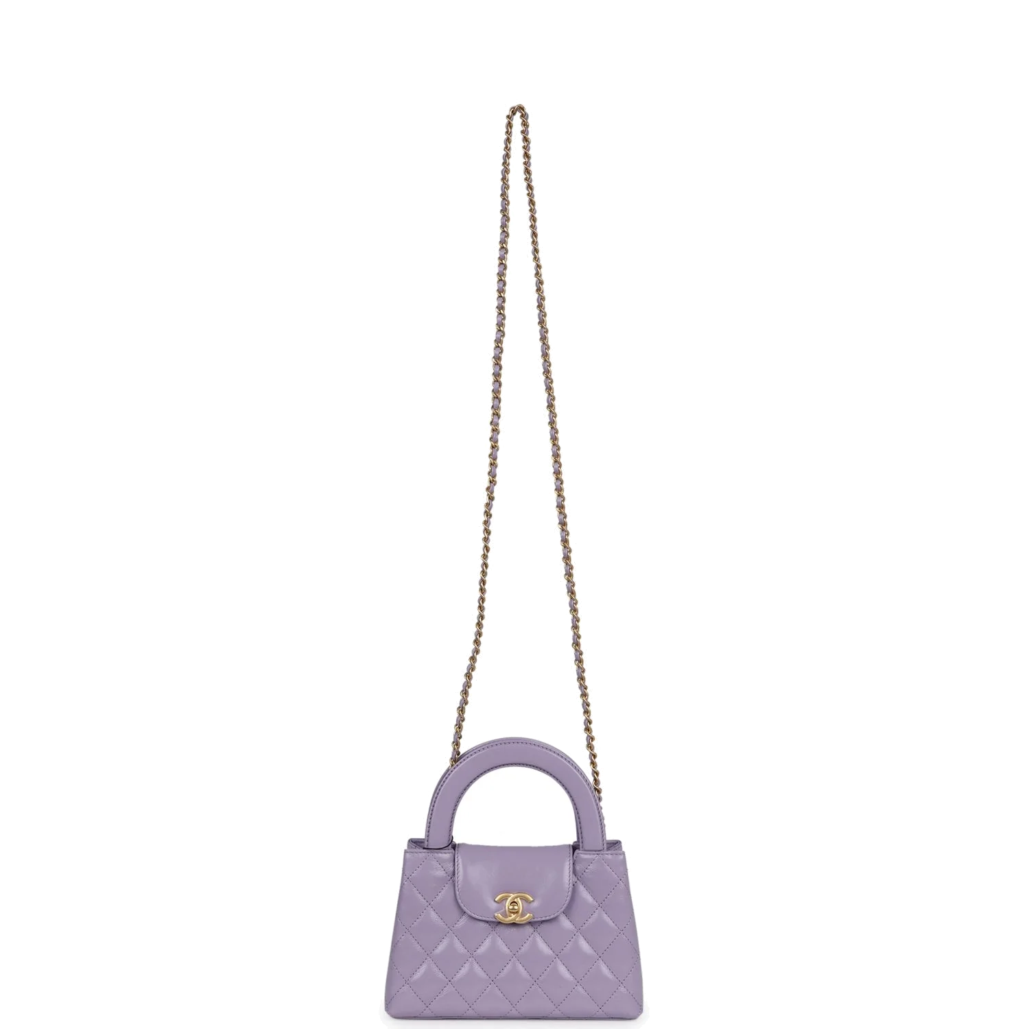 Chanel Small Kelly Shopper Light Purple Shiny Aged Calfskin — фото 8