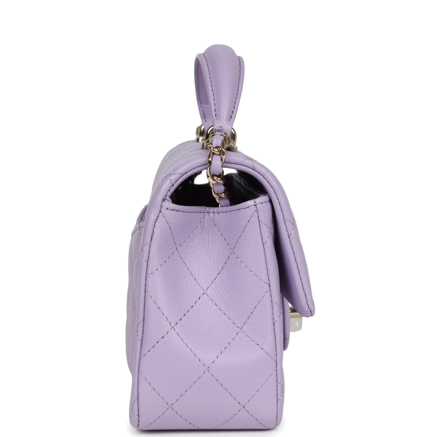 Chanel Mini Rectangular Flap Bag with Top Handle Lilac Lambskin — фото 4