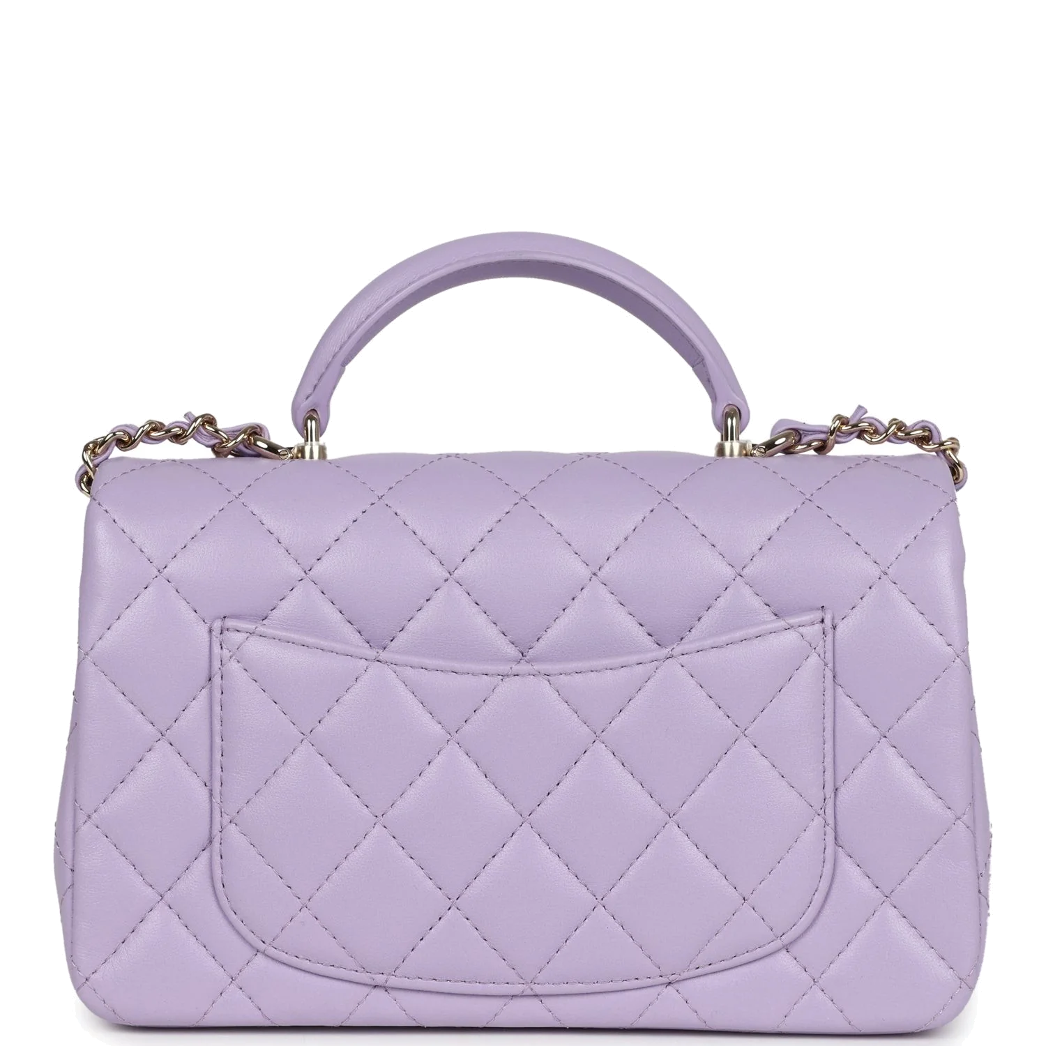 Chanel Mini Rectangular Flap Bag with Top Handle Lilac Lambskin — фото 5