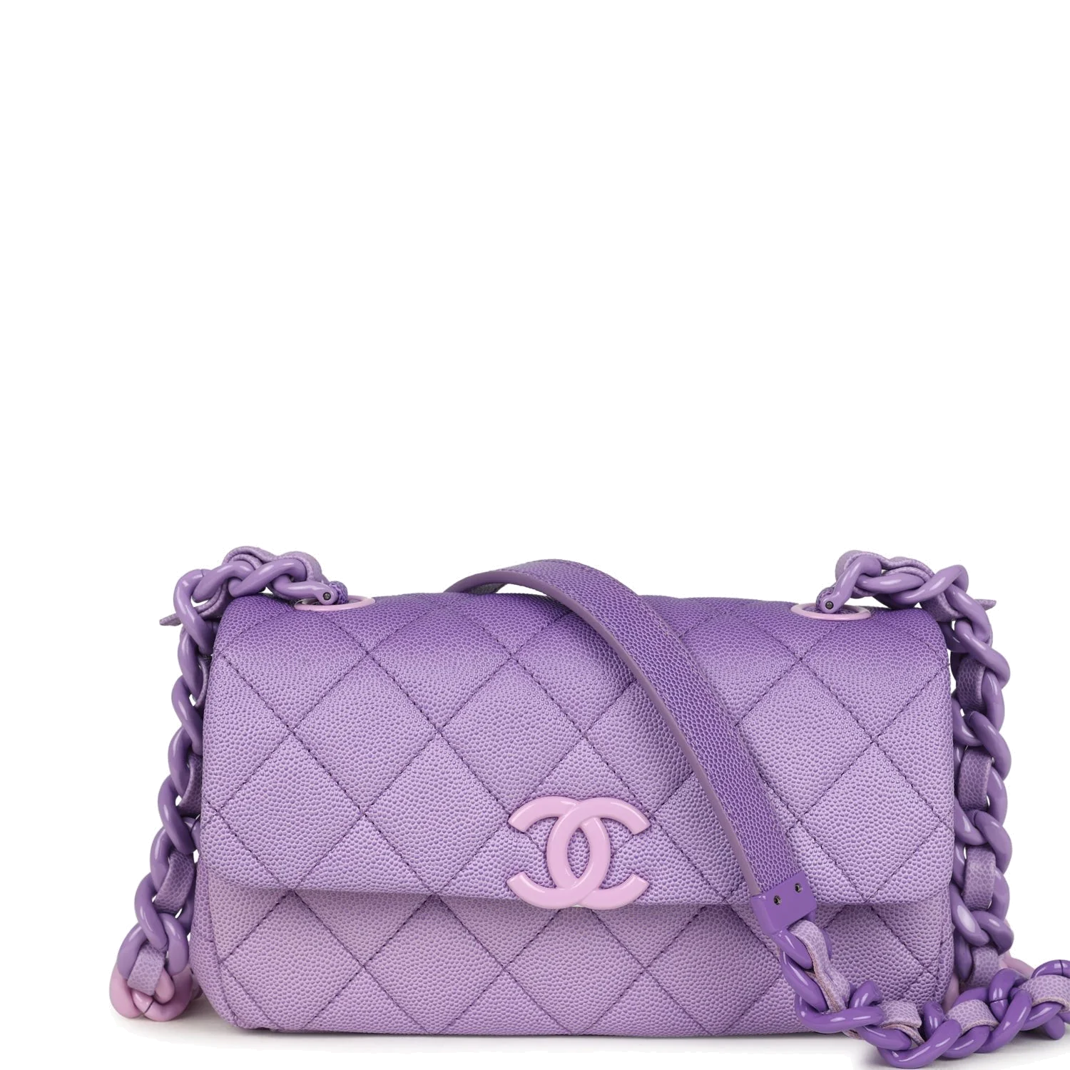 Chanel Mini Rectangular Flap Bag Ombre Purple Caviar — фото 2