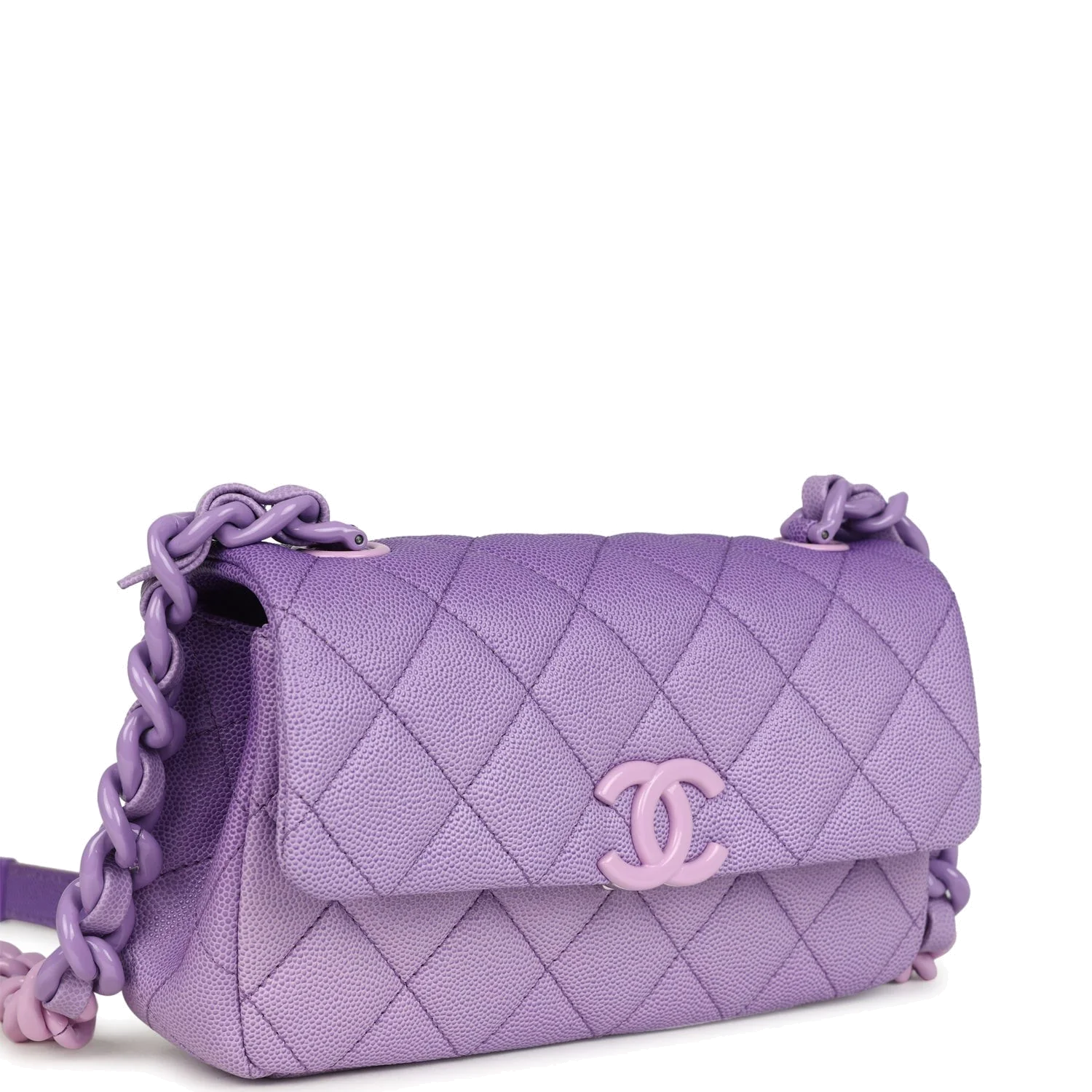 Chanel Mini Rectangular Flap Bag Ombre Purple Caviar — фото 3
