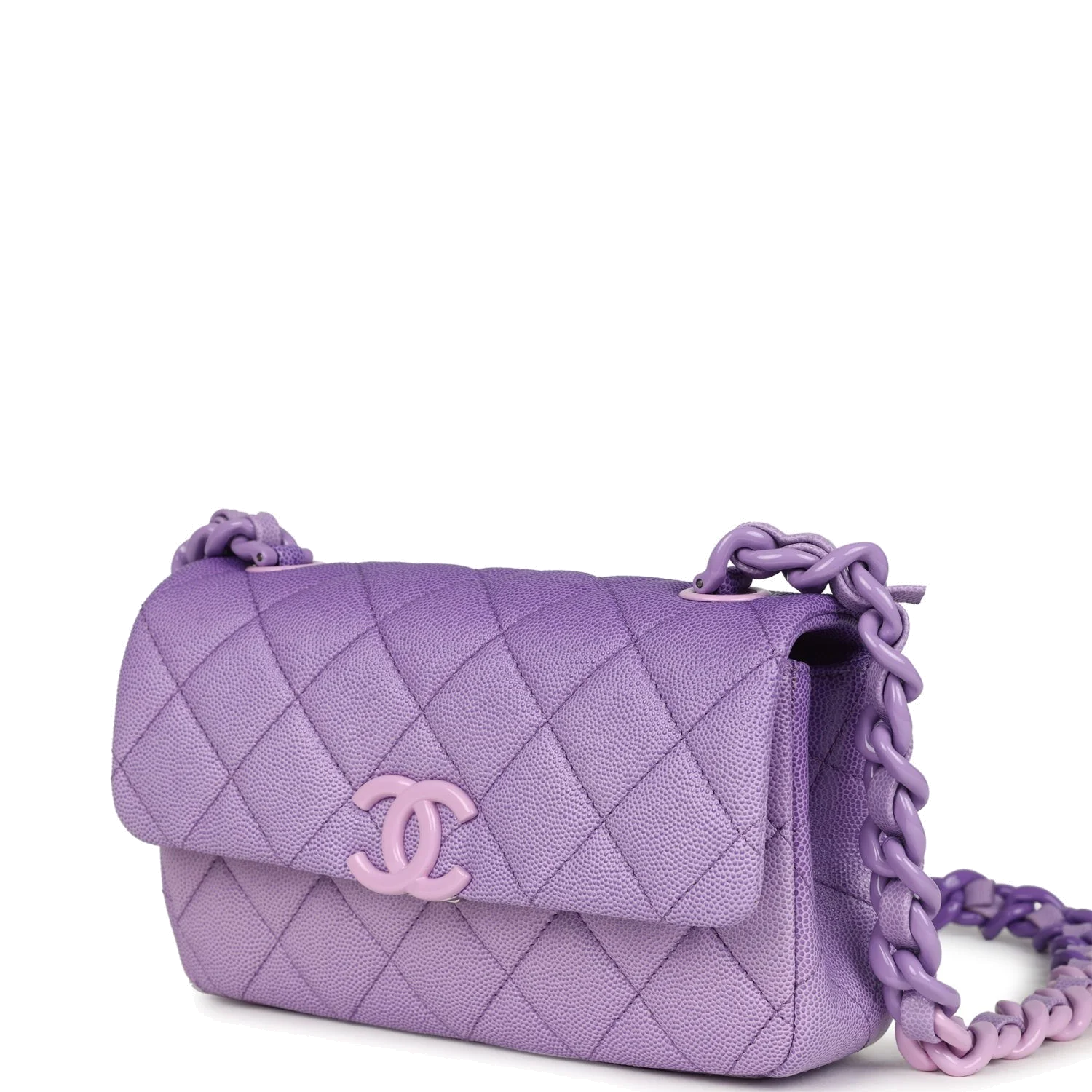 Chanel Mini Rectangular Flap Bag Ombre Purple Caviar — фото 6