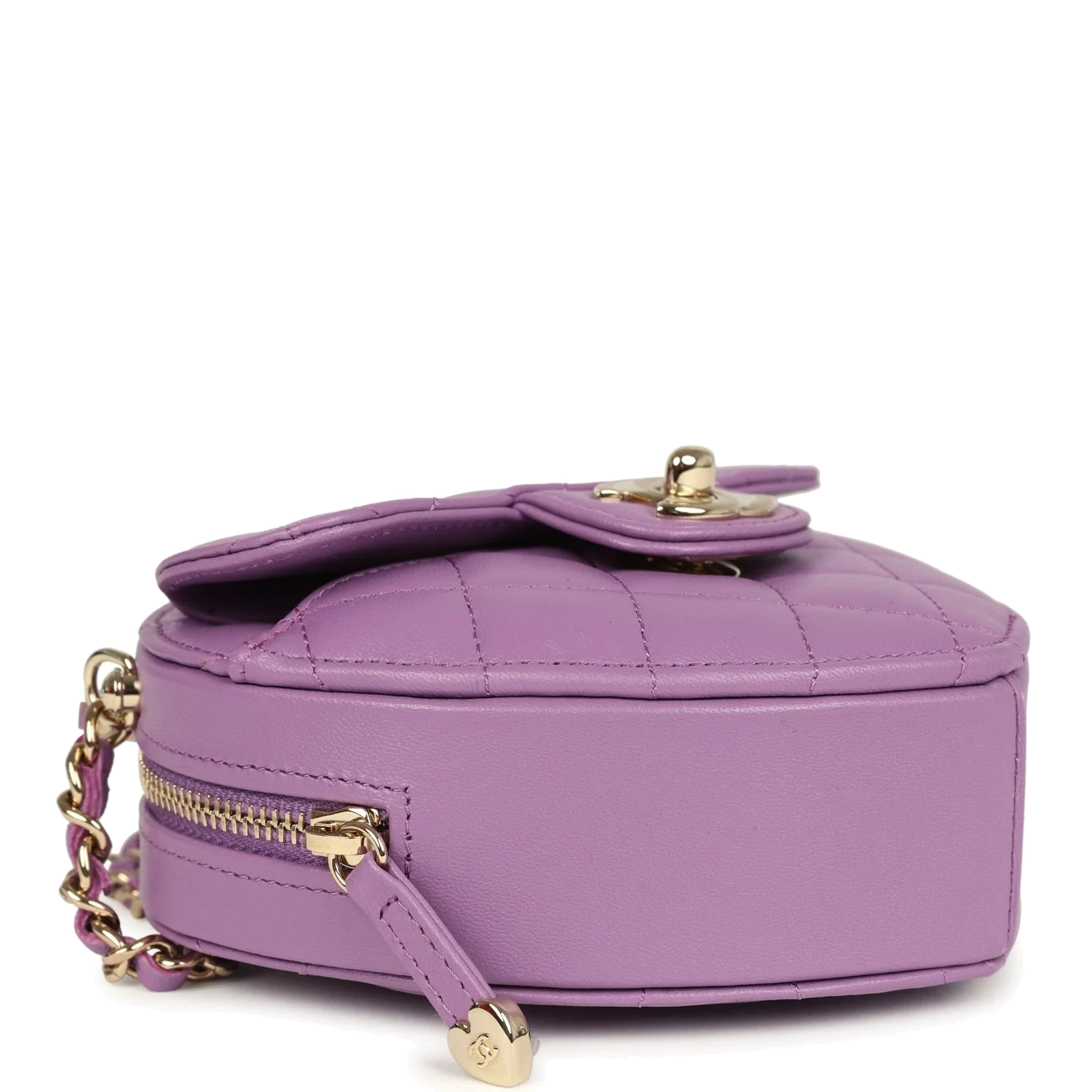 Chanel CC In Love Small Heart Bag with Chain Purple Lambskin — фото 8