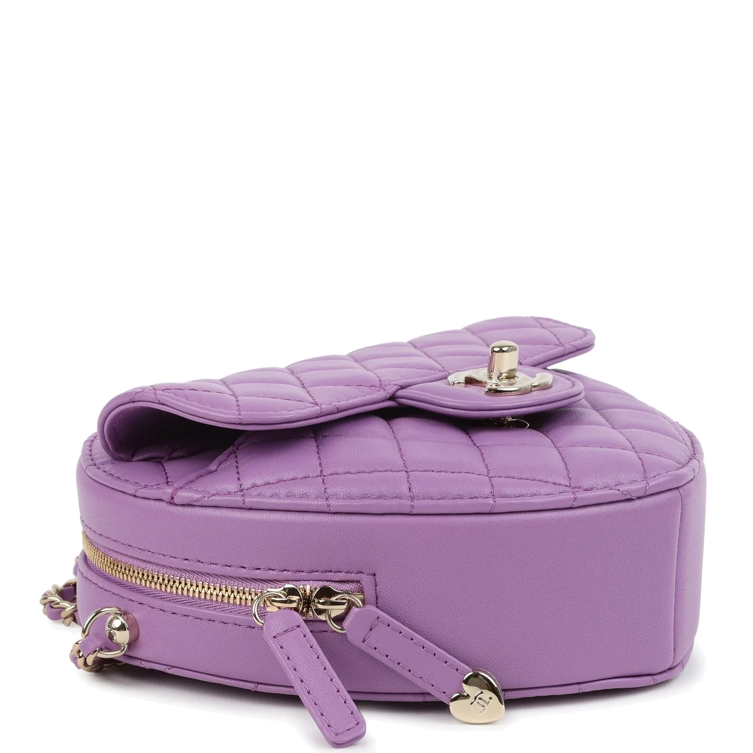 Chanel CC In Love Large Heart Bag with Chain Purple Lambskin — фото 7