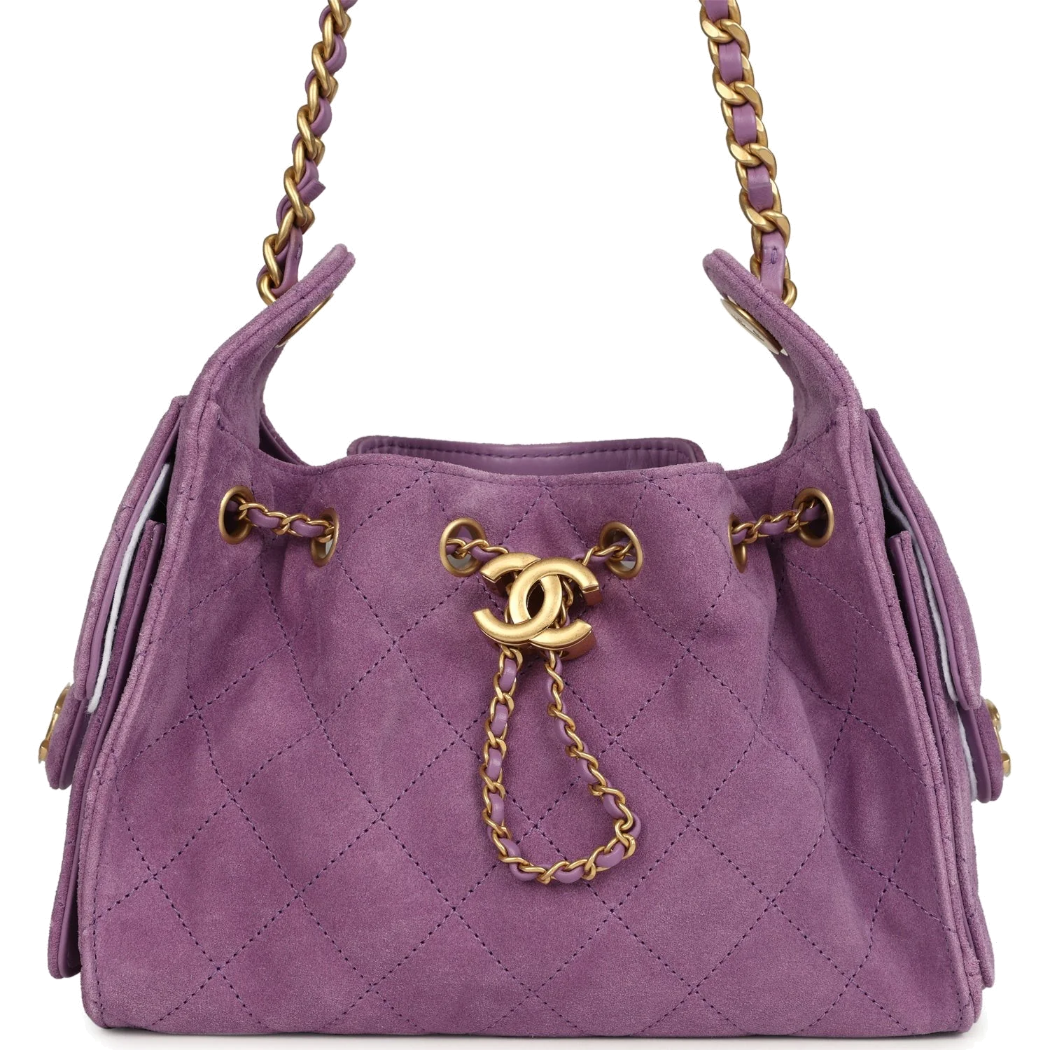 Chanel Mini 25 Hobo Bag Purple Suede