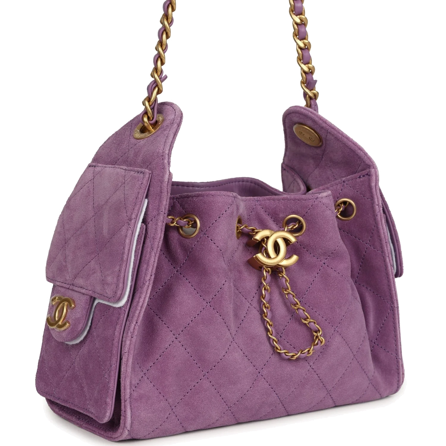 Chanel Mini 25 Hobo Bag Purple Suede — фото 3