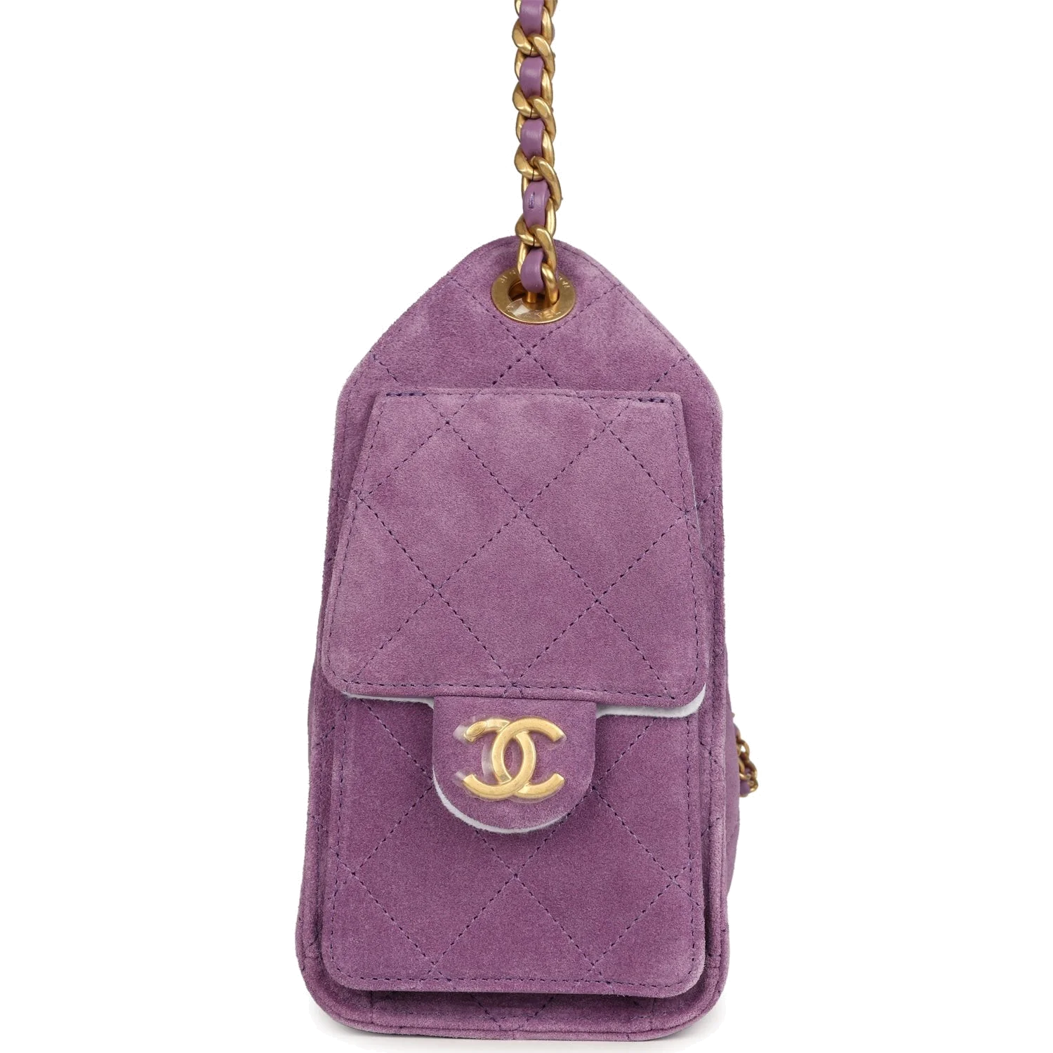 Chanel Mini 25 Hobo Bag Purple Suede — фото 4