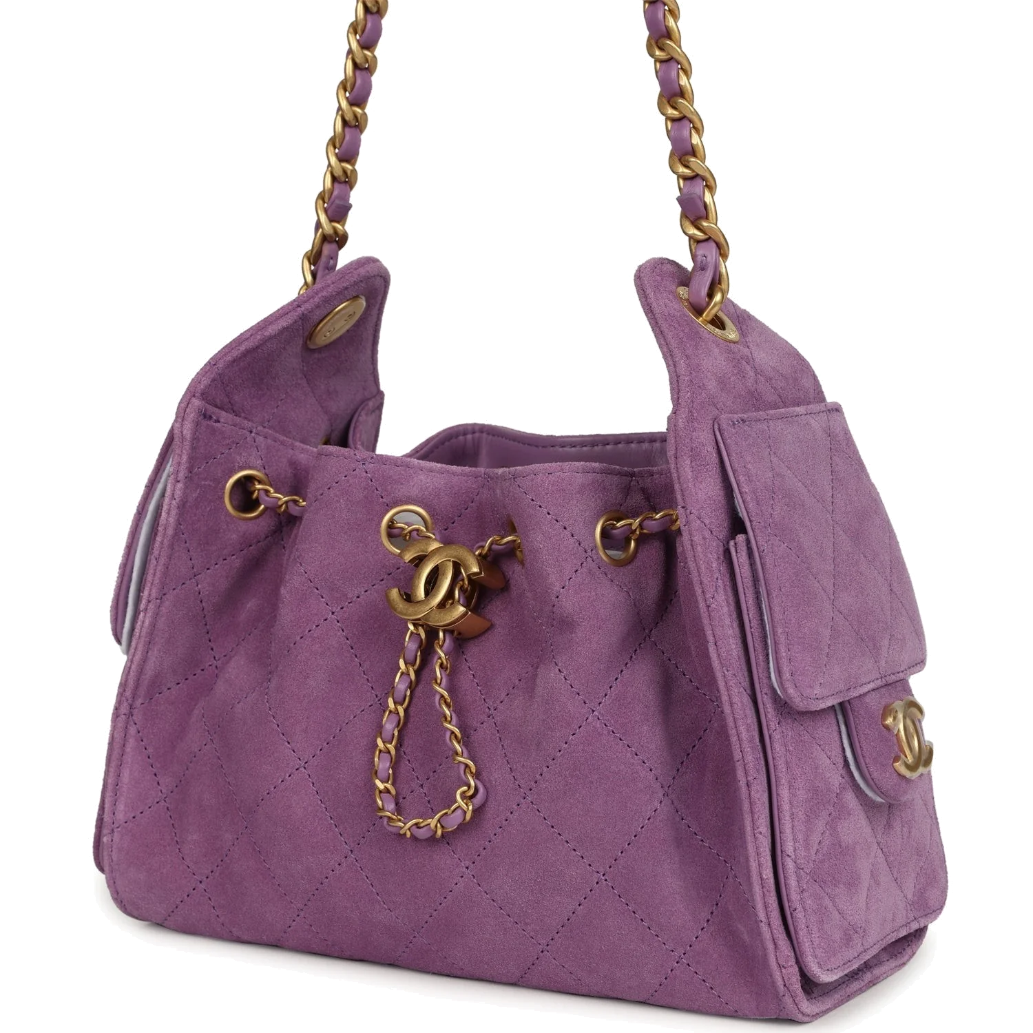 Chanel Mini 25 Hobo Bag Purple Suede — фото 6