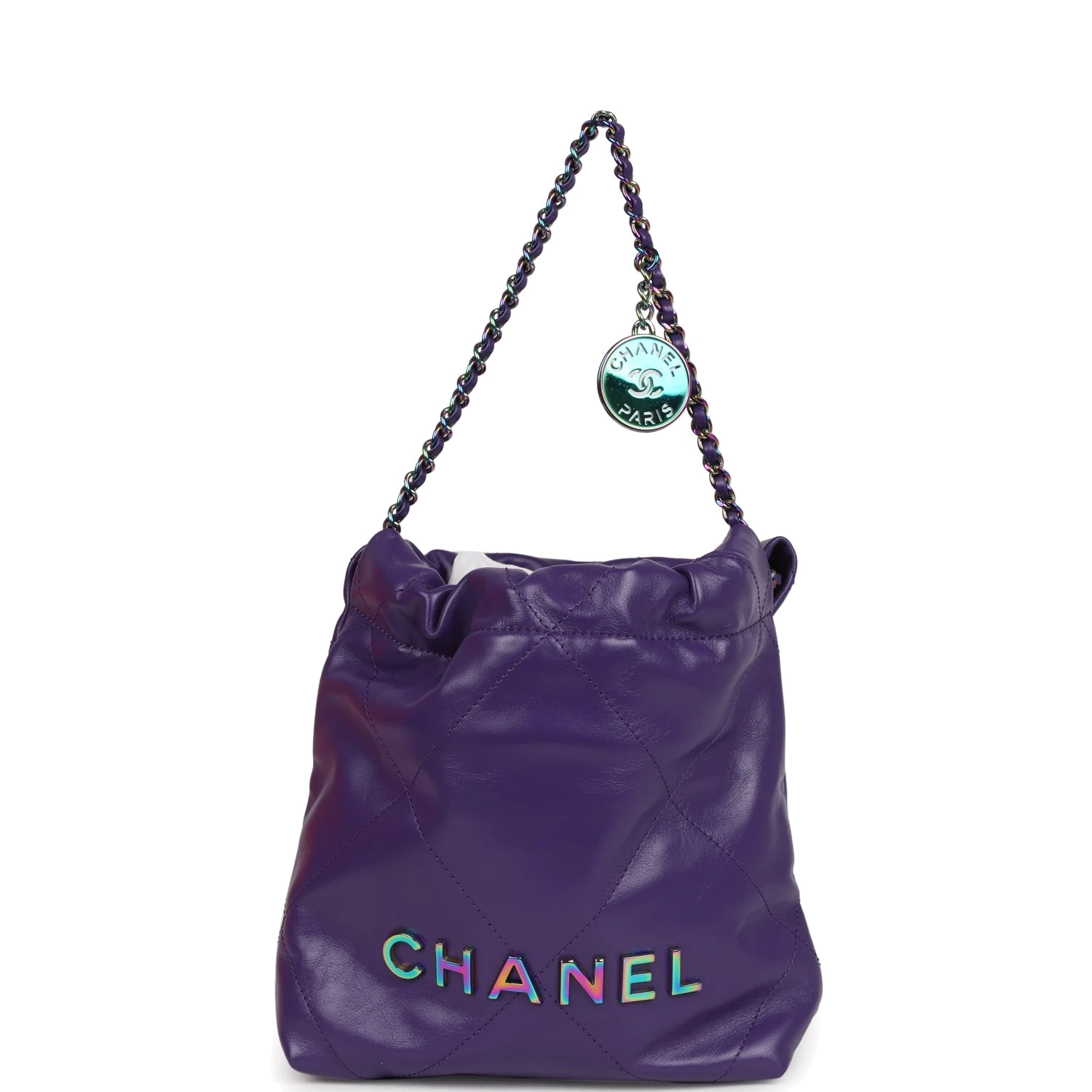 Chanel Mini 22 Bag Dark Purple Lambskin