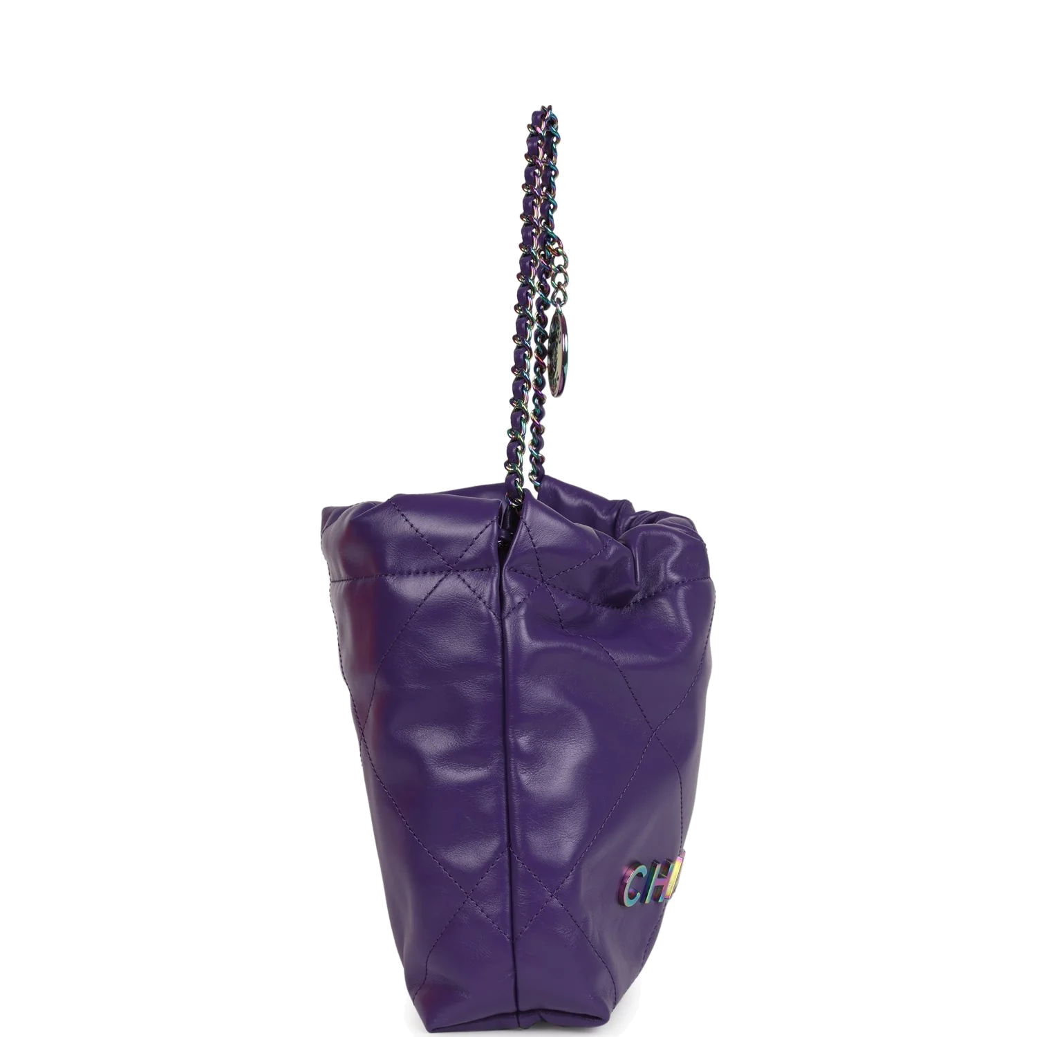 Chanel Mini 22 Bag Dark Purple Lambskin — фото 4