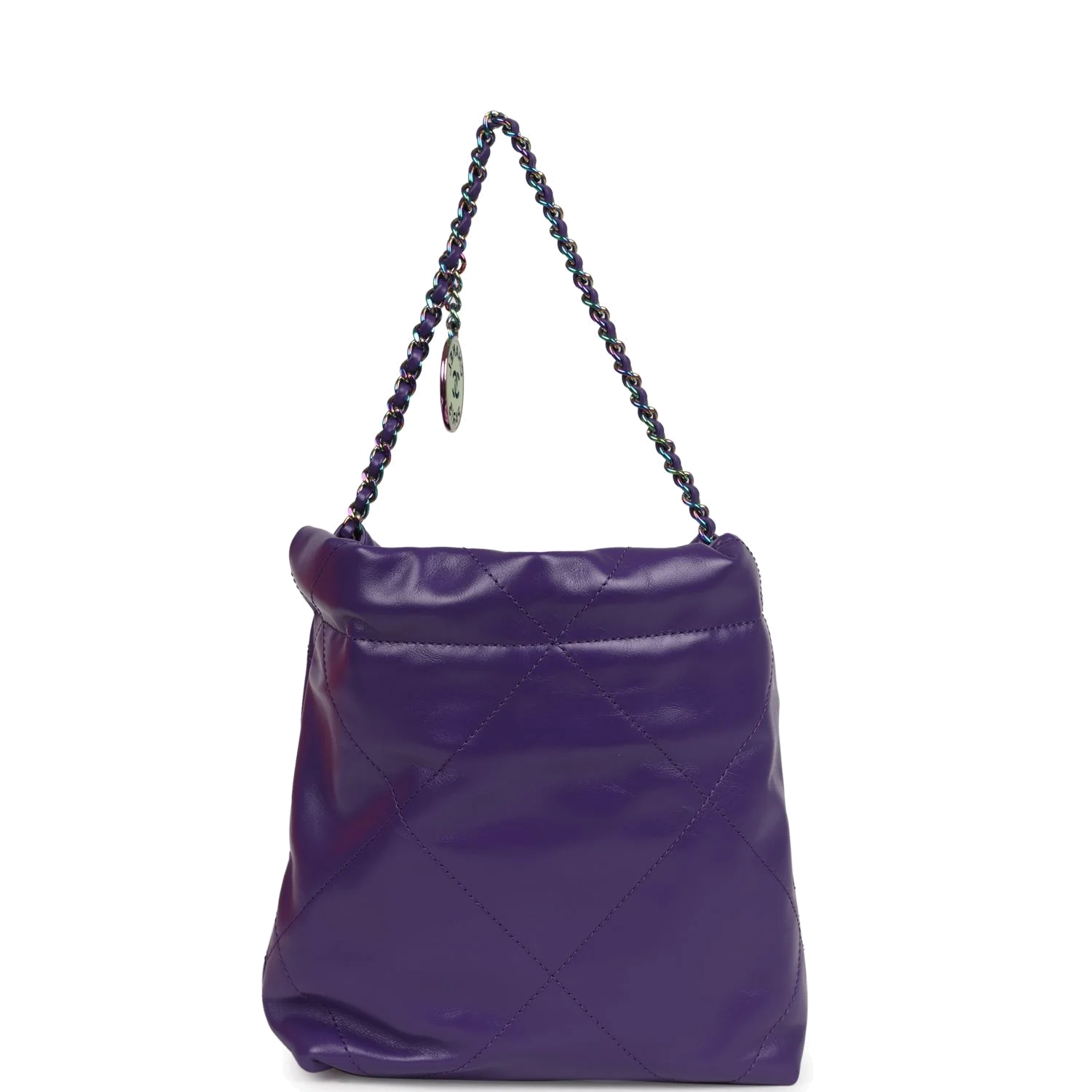 Chanel Mini 22 Bag Dark Purple Lambskin — фото 5
