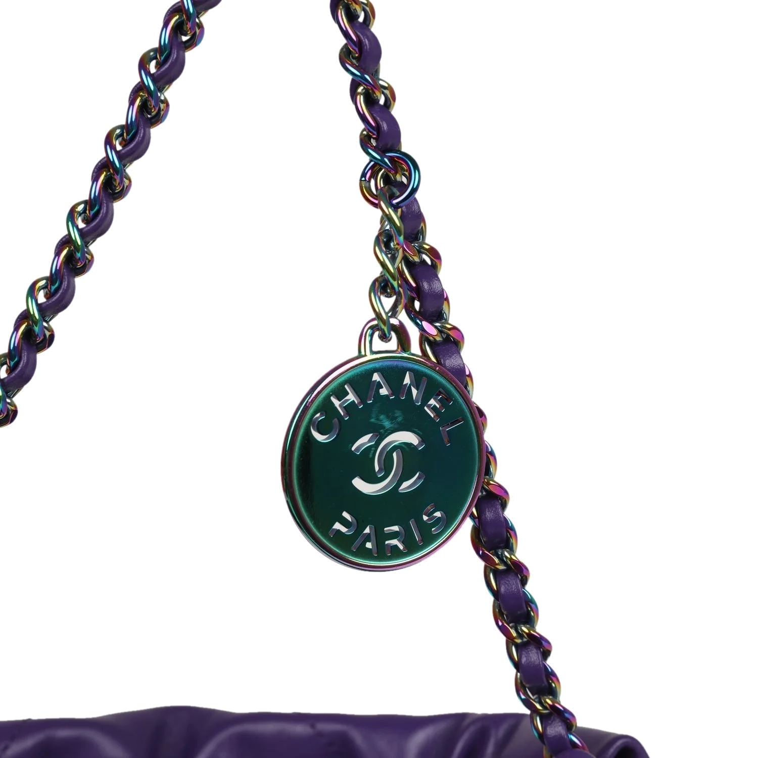 Chanel Mini 22 Bag Dark Purple Lambskin — фото 6