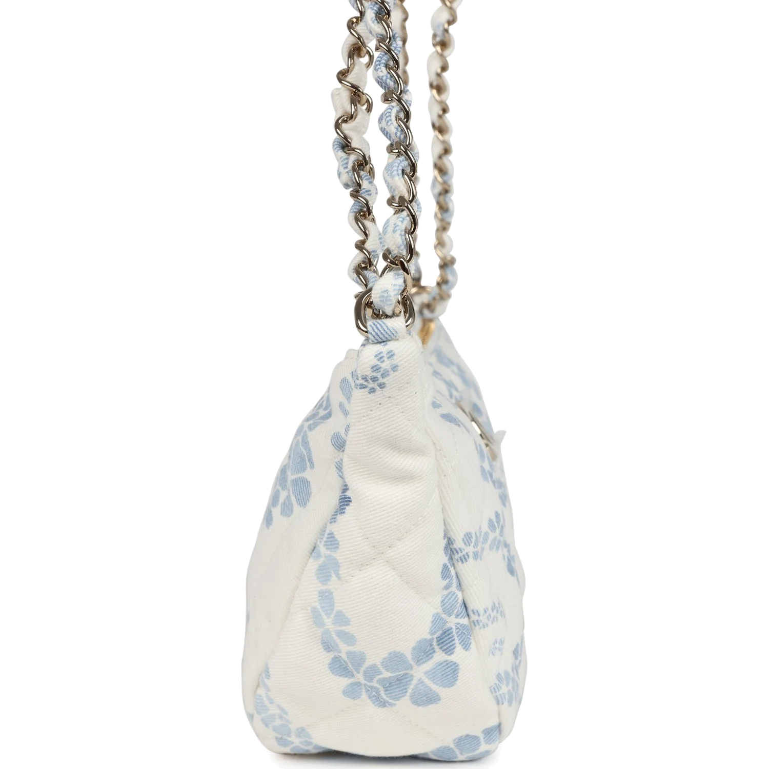 Chanel Large Coco Beach Hobo Bag in White and Blue Denim — фото 4