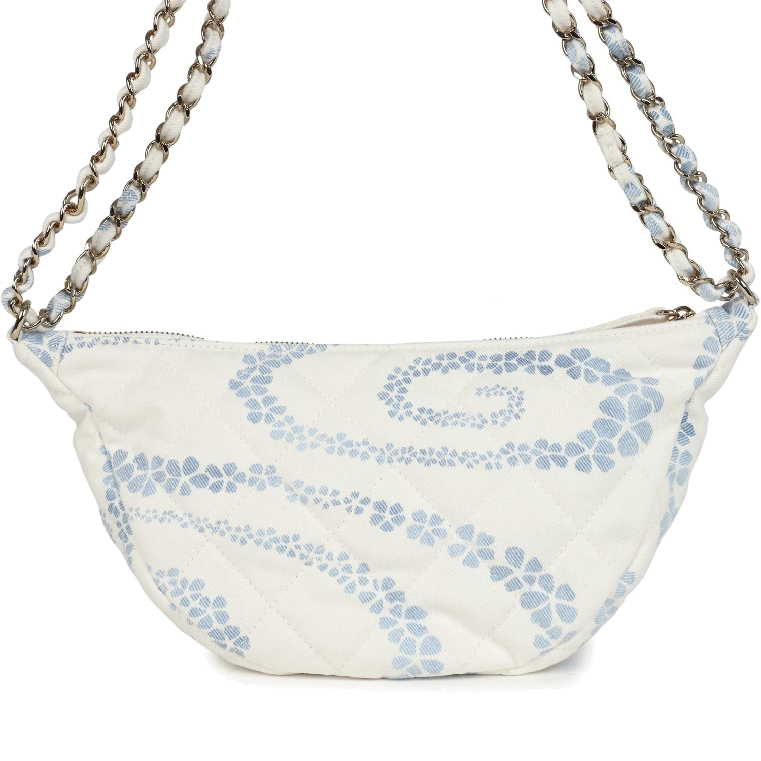 Chanel Large Coco Beach Hobo Bag in White and Blue Denim — фото 5