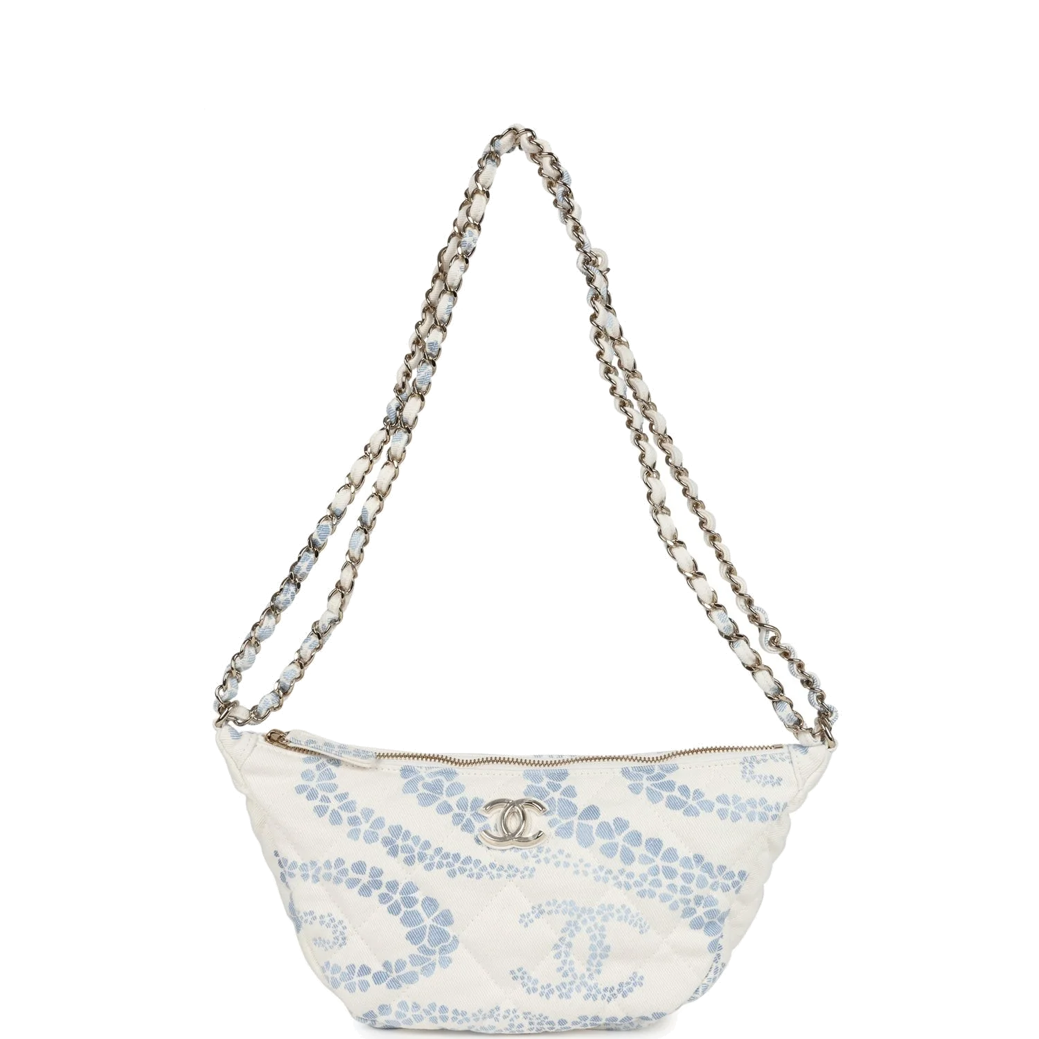 Chanel Large Coco Beach Hobo Bag in White and Blue Denim — фото 8