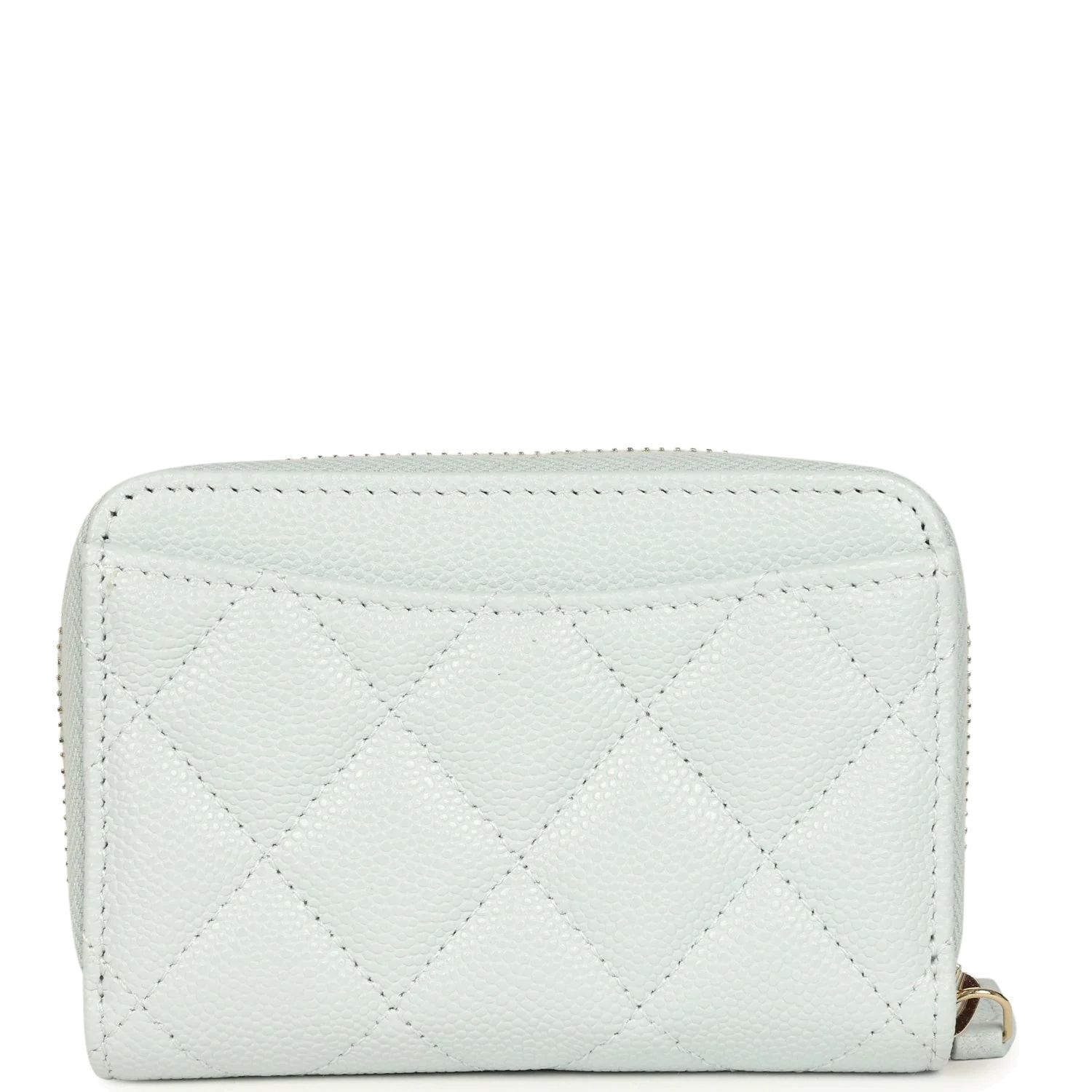 Chanel Classic Zipped Coin Purse Wallet Light Blue Caviar — фото 5