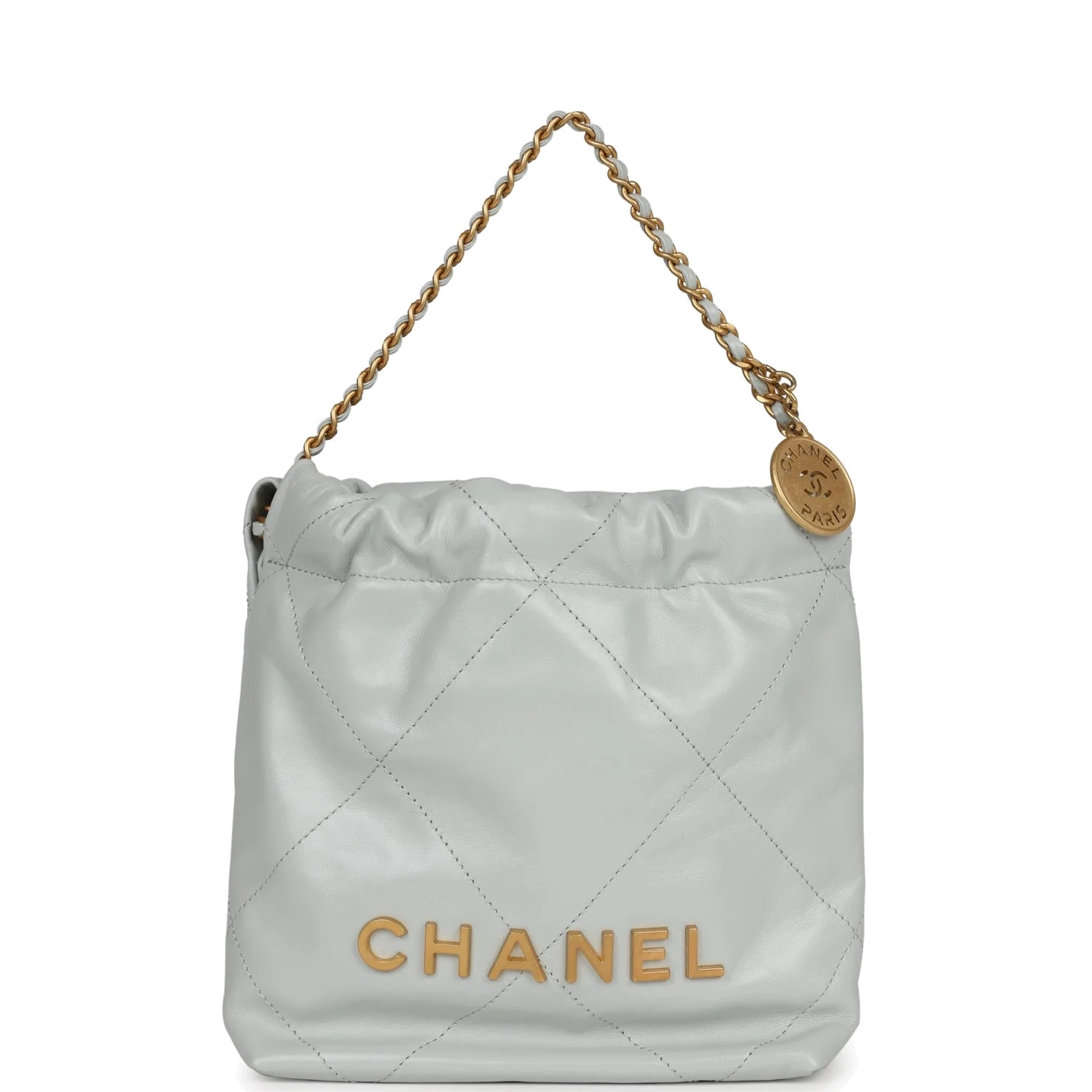 Chanel Mini 22 Bag Light Blue Calfskin