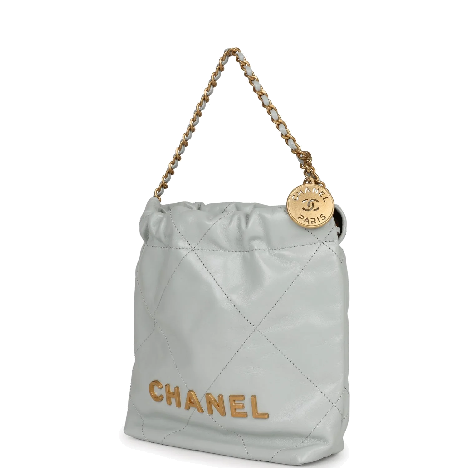 Chanel Mini 22 Bag Light Blue Calfskin — фото 6