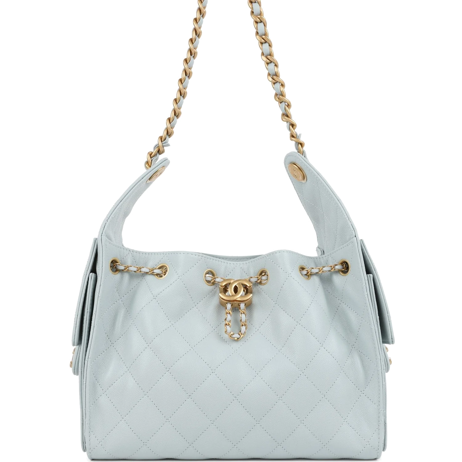 Chanel Small 25 Hobo Bag Light Blue Caviar — фото 2