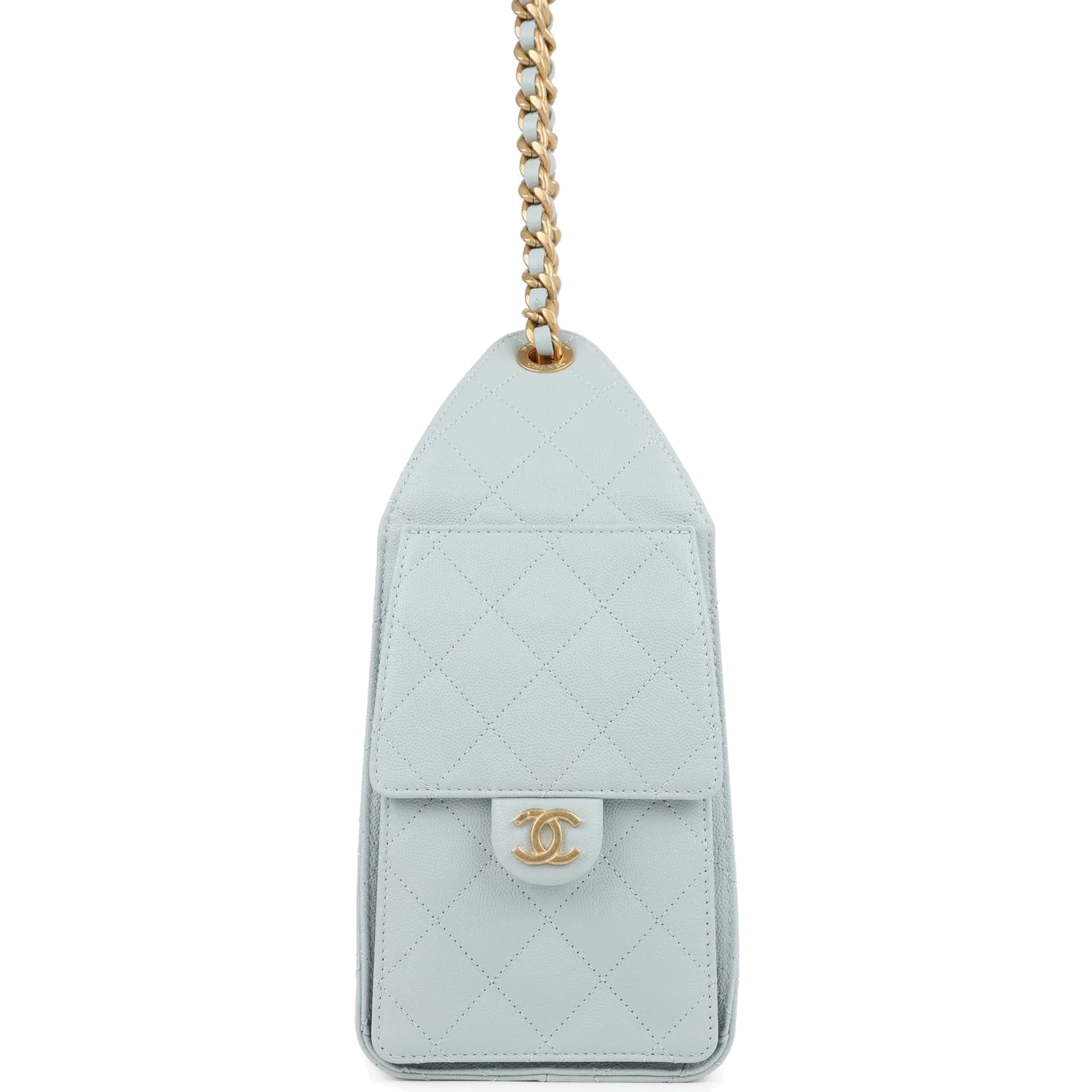 Chanel Small 25 Hobo Bag Light Blue Caviar — фото 4
