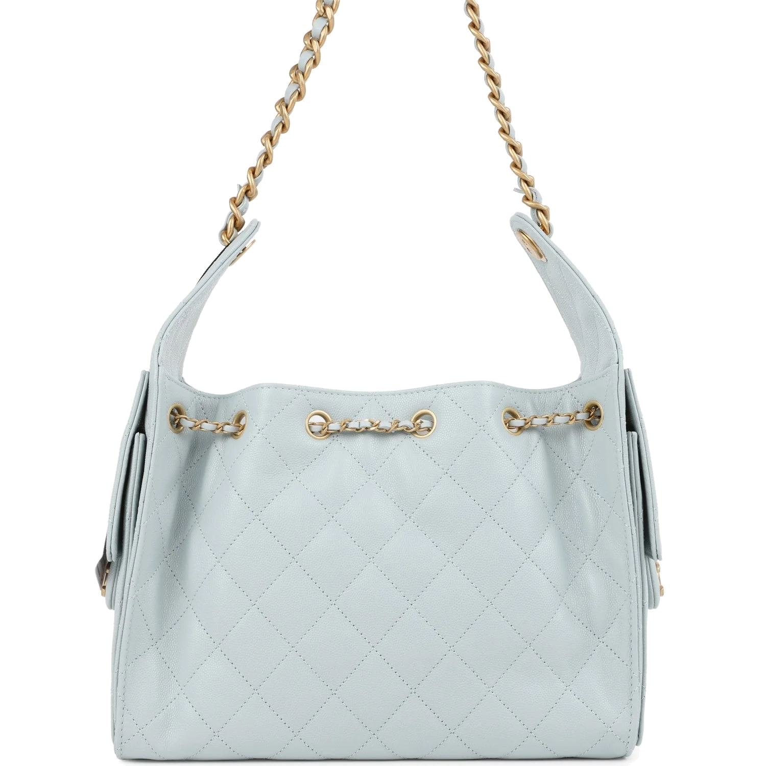 Chanel Small 25 Hobo Bag Light Blue Caviar — фото 5