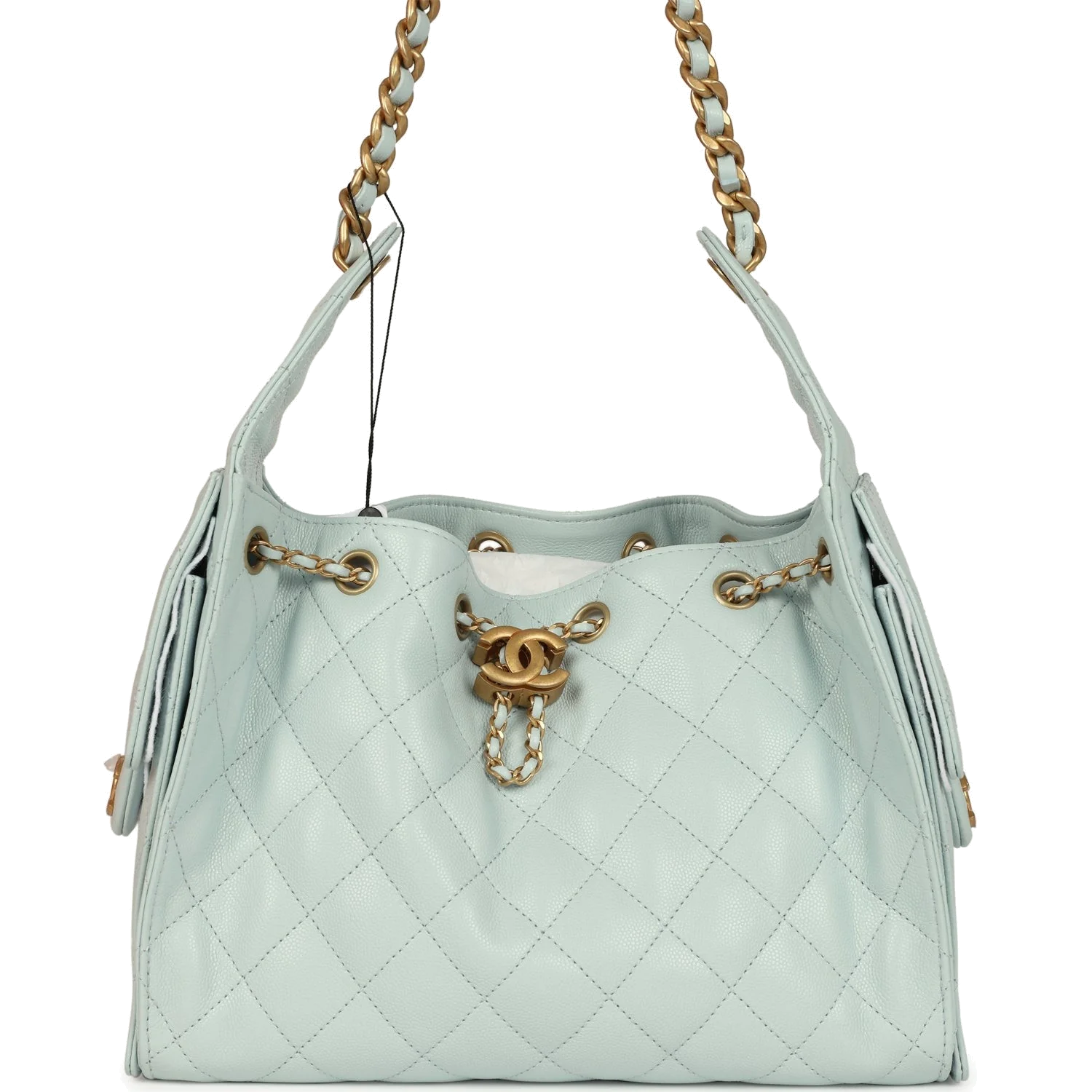 Chanel Small 25 Hobo Bag Light Blue Caviar