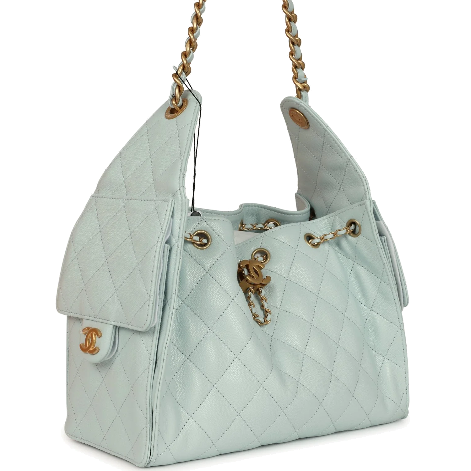 Chanel Small 25 Hobo Bag Light Blue Caviar — фото 3