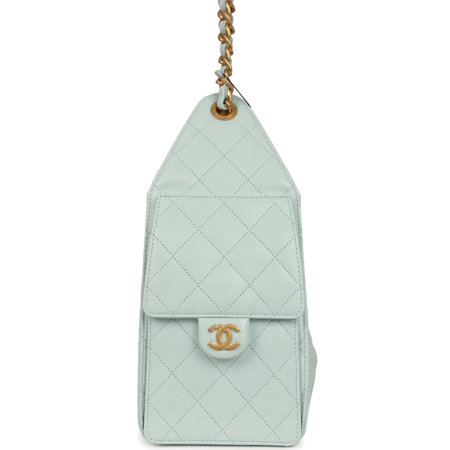 Chanel Small 25 Hobo Bag Light Blue Caviar — фото 5