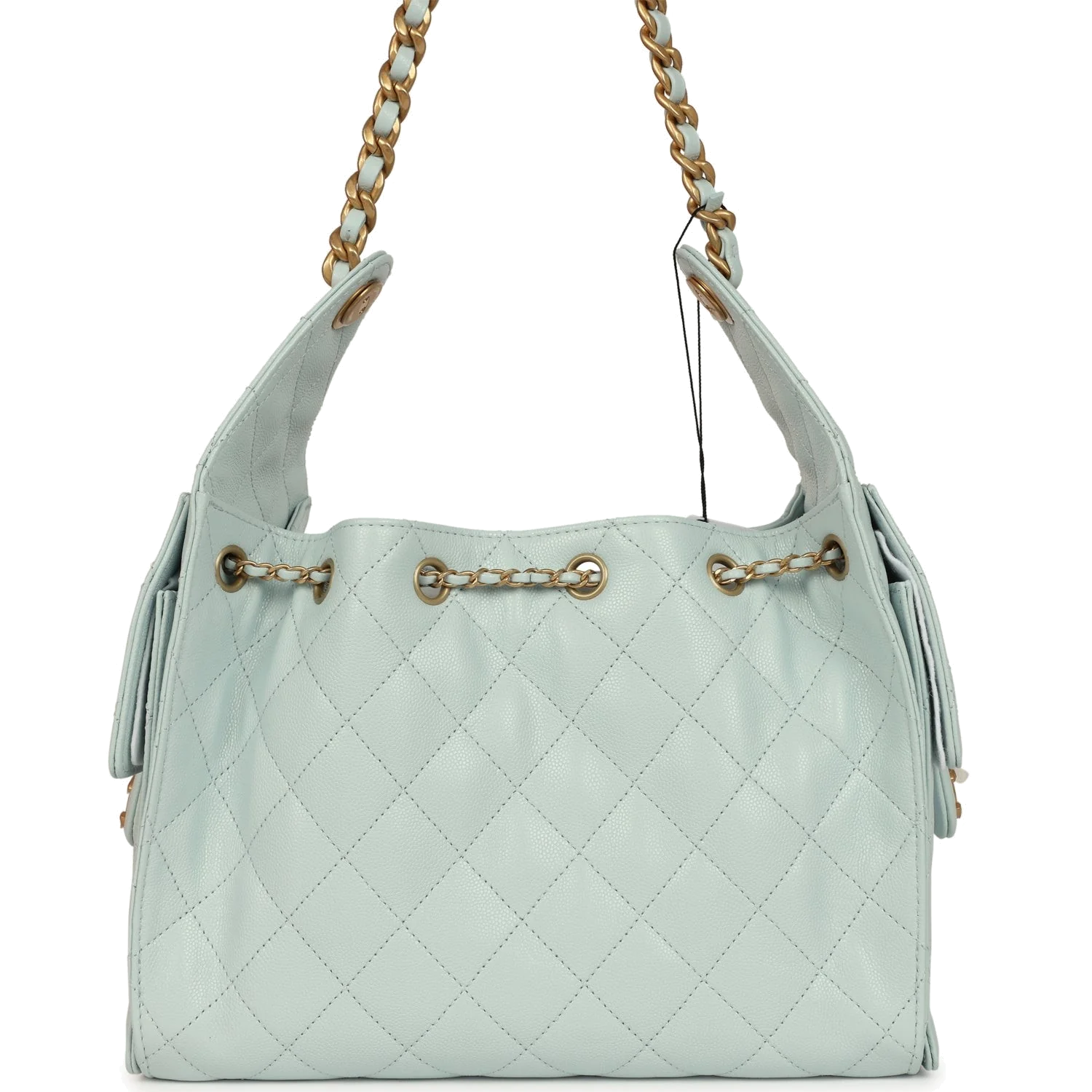 Chanel Small 25 Hobo Bag Light Blue Caviar — фото 6