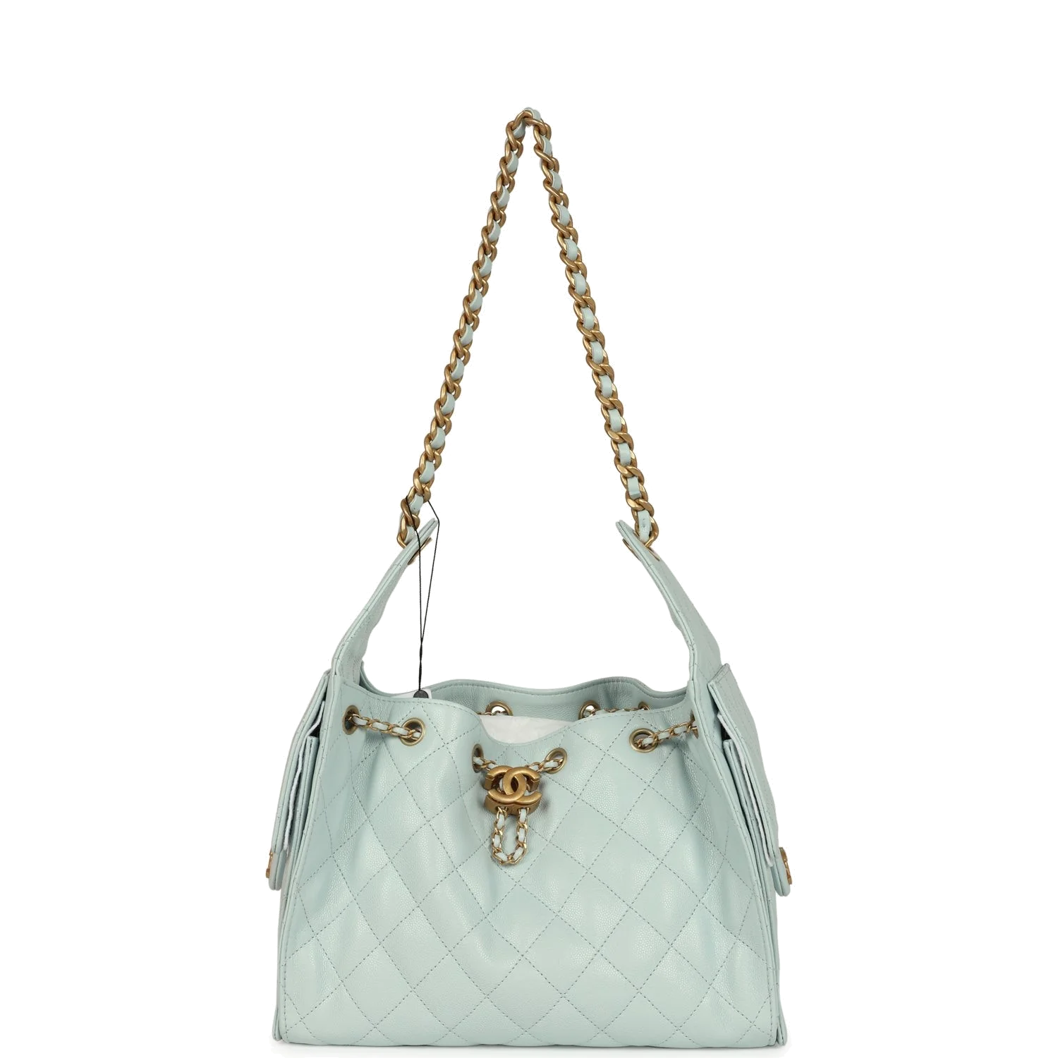 Chanel Small 25 Hobo Bag Light Blue Caviar — фото 7