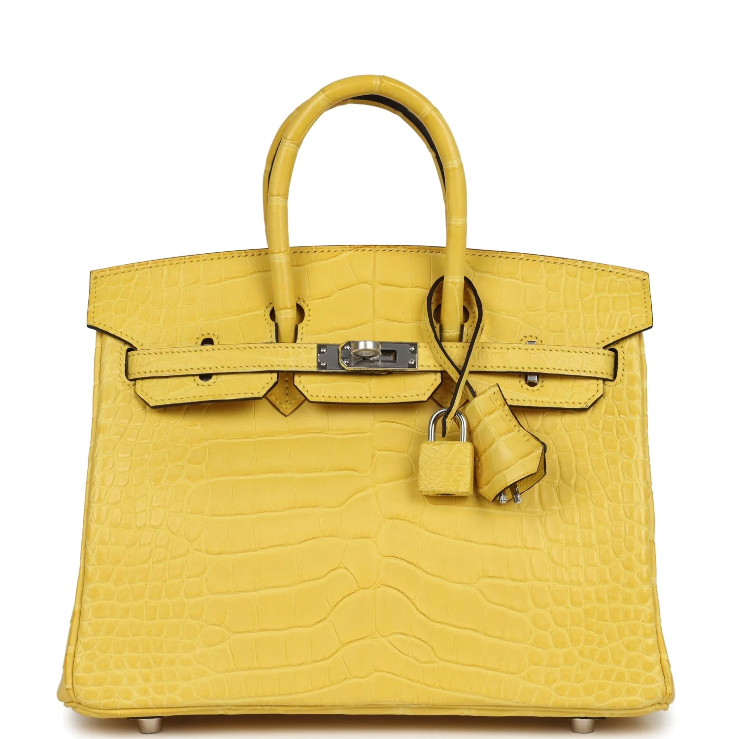 Hermes Birkin 25 Mimosa Matte Alligator Palladium Hardware Мимоза матовый — фото 2