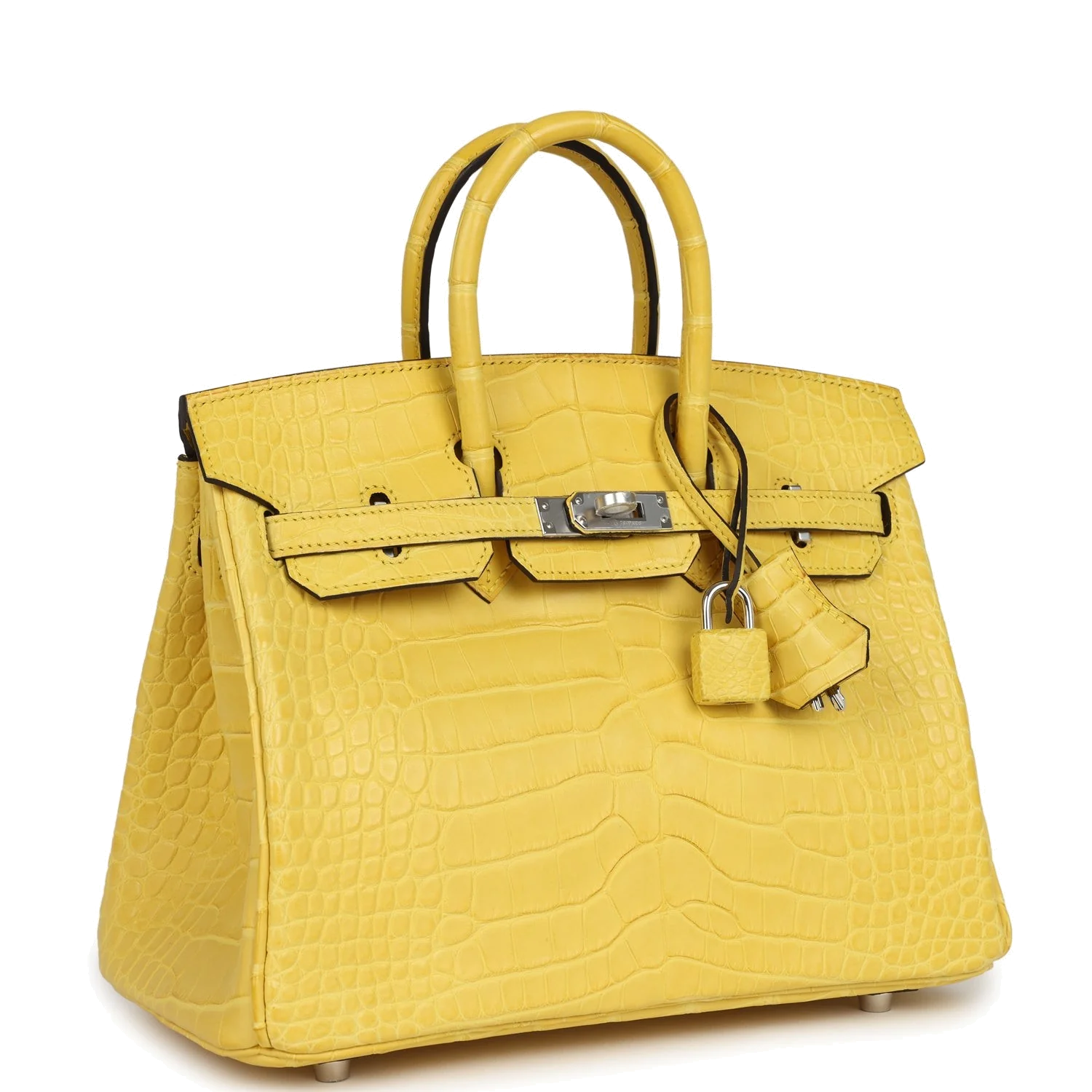 Hermes Birkin 25 Mimosa Matte Alligator Palladium Hardware Мимоза матовый — фото 3