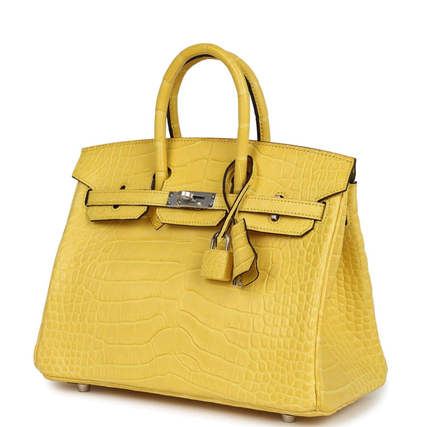 Hermes Birkin 25 Mimosa Matte Alligator Palladium Hardware Мимоза матовый — фото 6