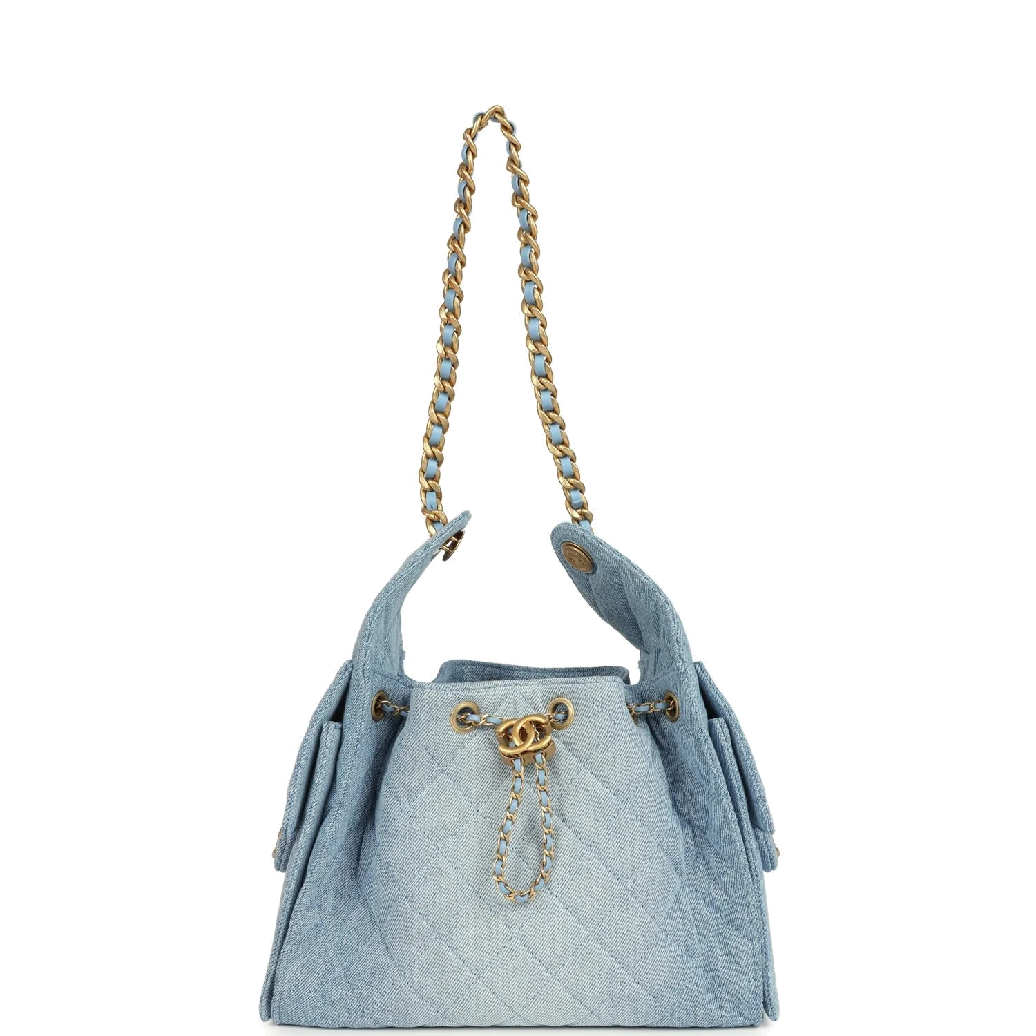 Chanel Small 25 Hobo Bag Light Blue Washed Denim — фото 8