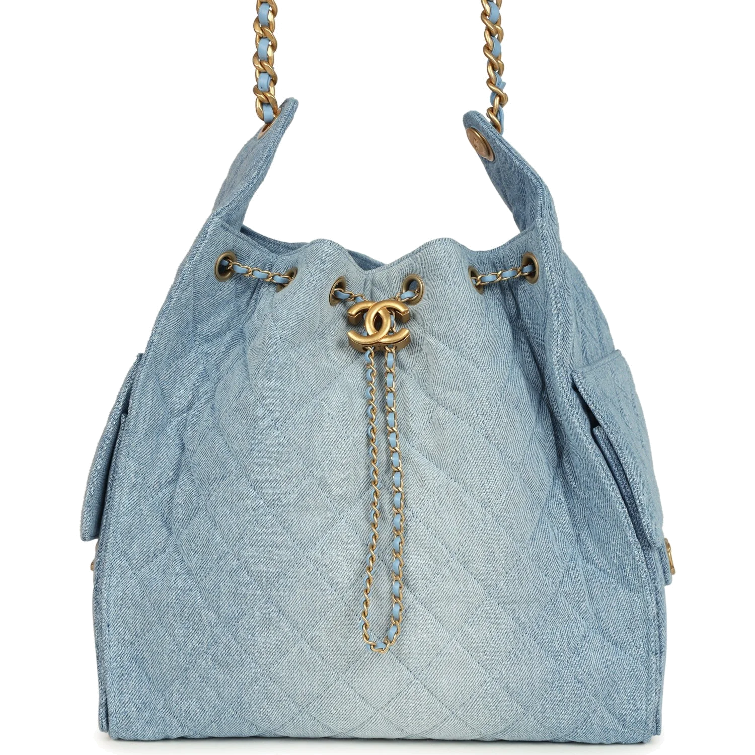 Chanel Medium 25 Hobo Bag Light Blue Washed Denim