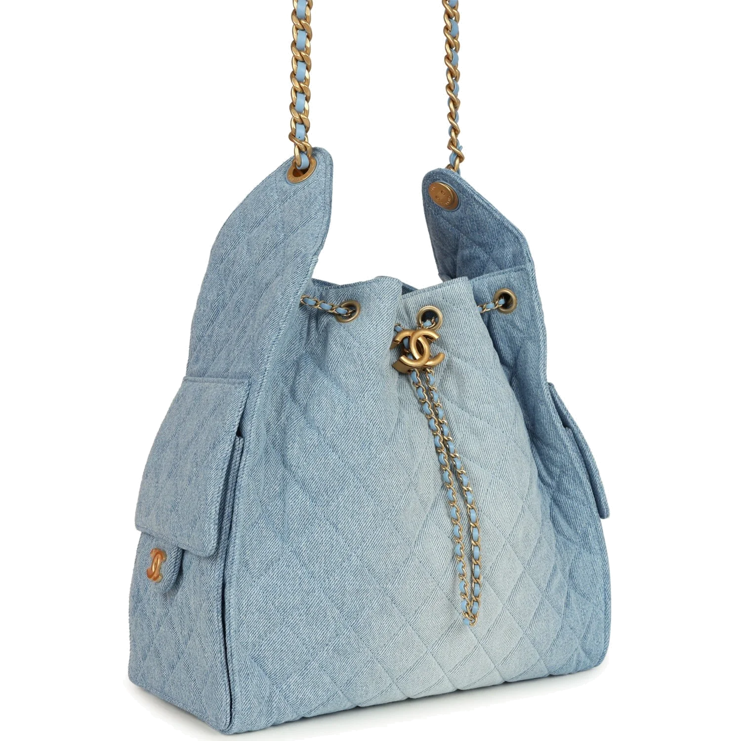 Chanel Medium 25 Hobo Bag Light Blue Washed Denim — фото 3
