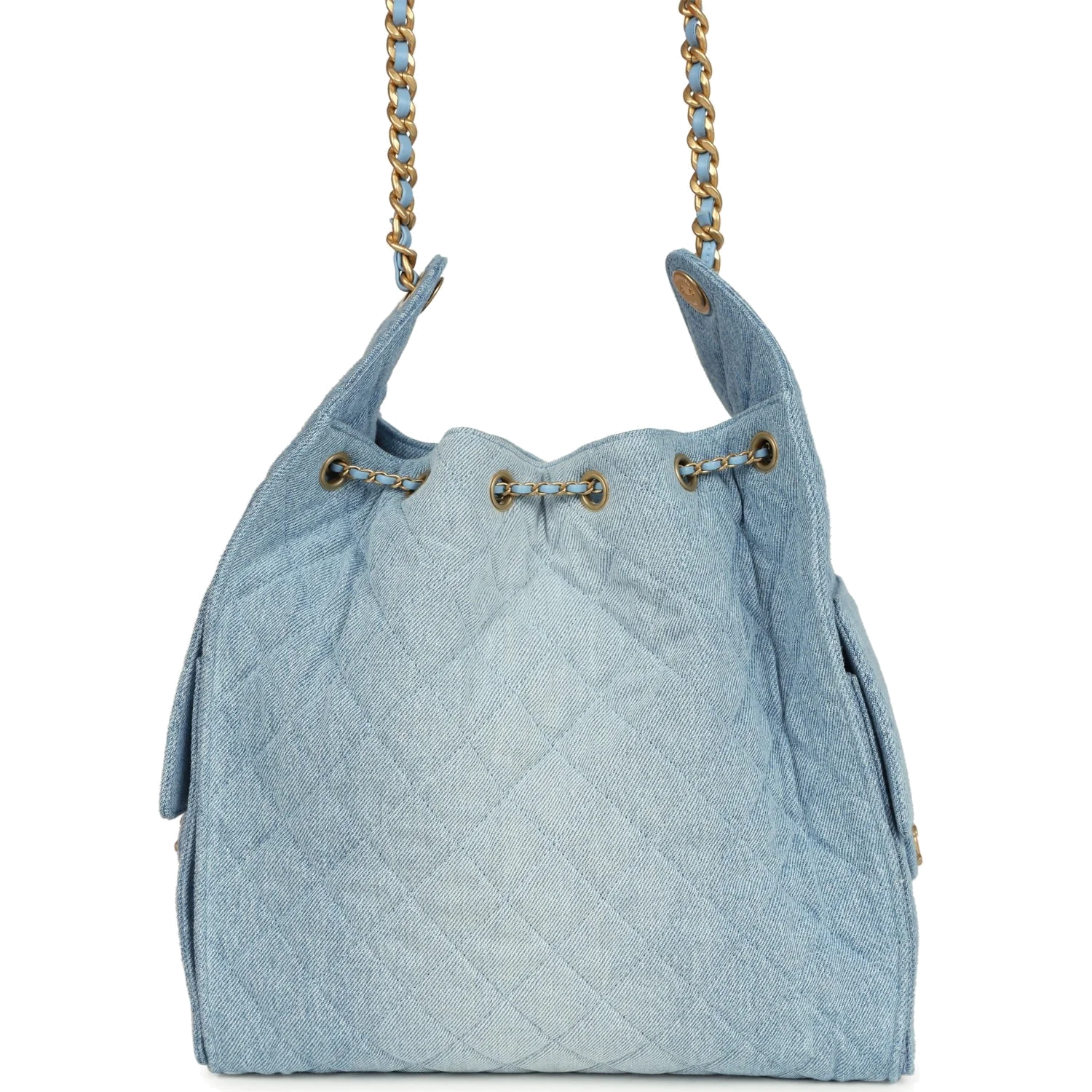 Chanel Medium 25 Hobo Bag Light Blue Washed Denim — фото 5
