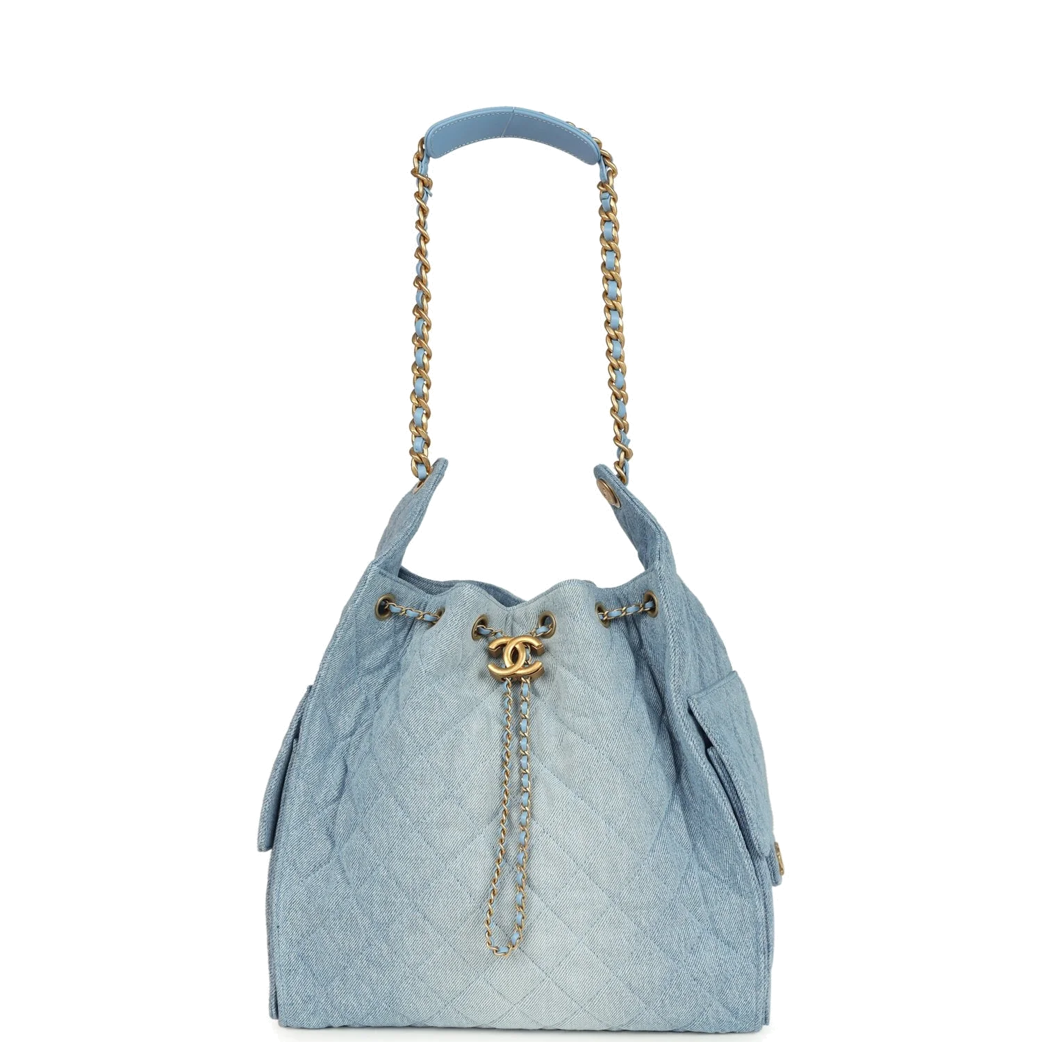 Chanel Medium 25 Hobo Bag Light Blue Washed Denim — фото 8
