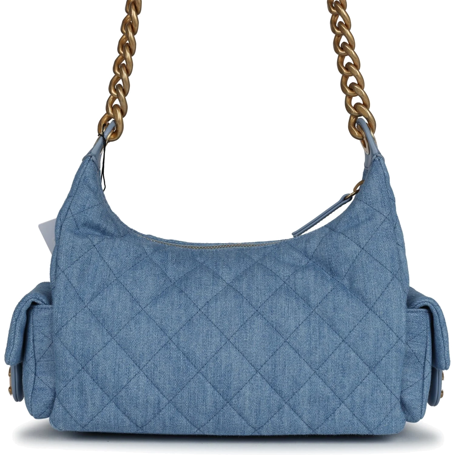 Chanel Large Cargo Hobo Bag Light Blue Washed Denim — фото 5