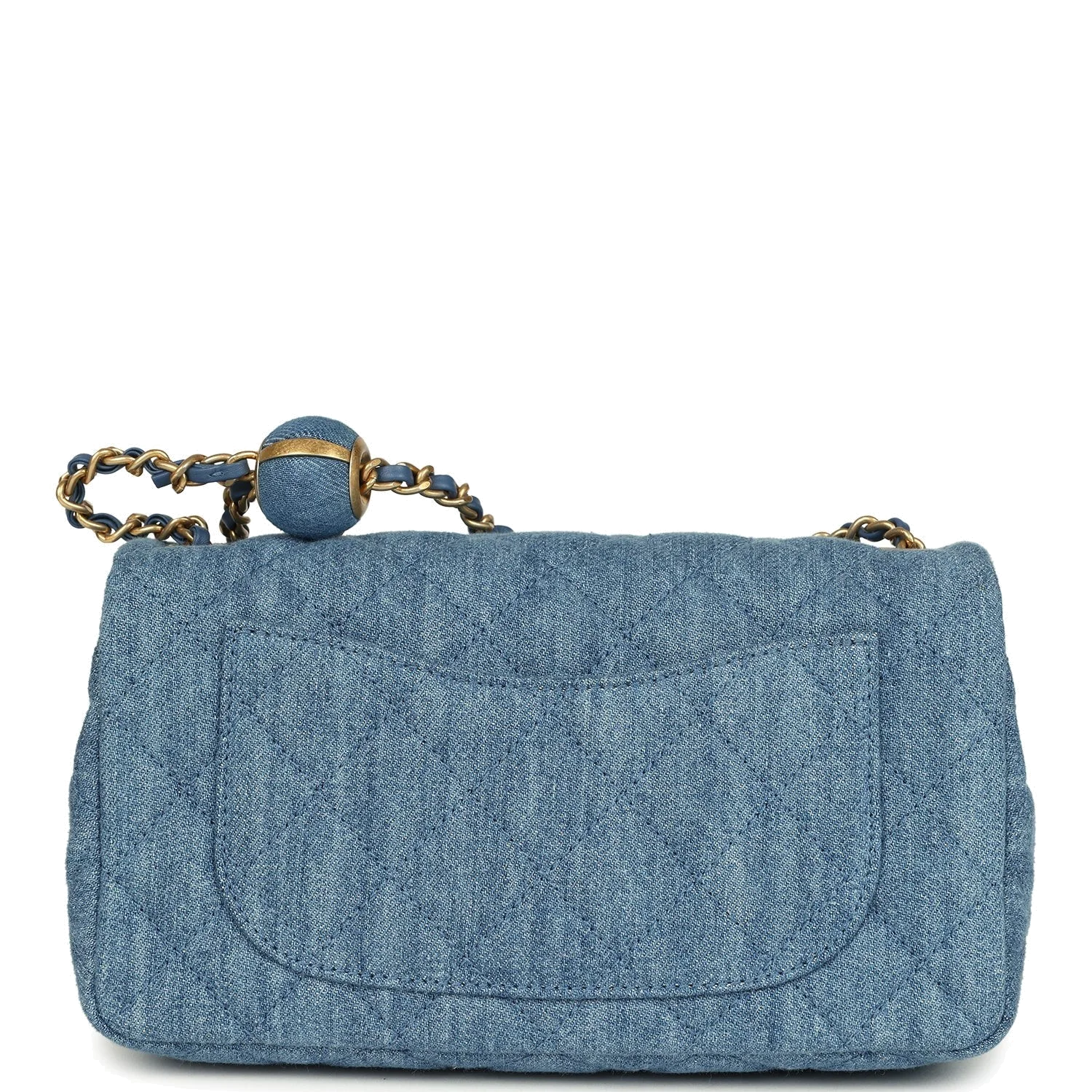 Chanel Mini Pearl Crush Rectangular Flap Bag Blue Denim — фото 5